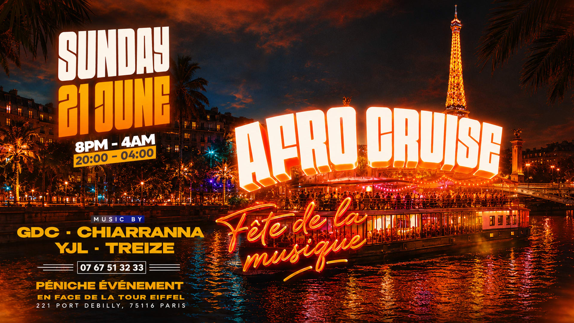 Afro Cruise Édition "Fête De La Musique" - Croisière+Soirée Cover