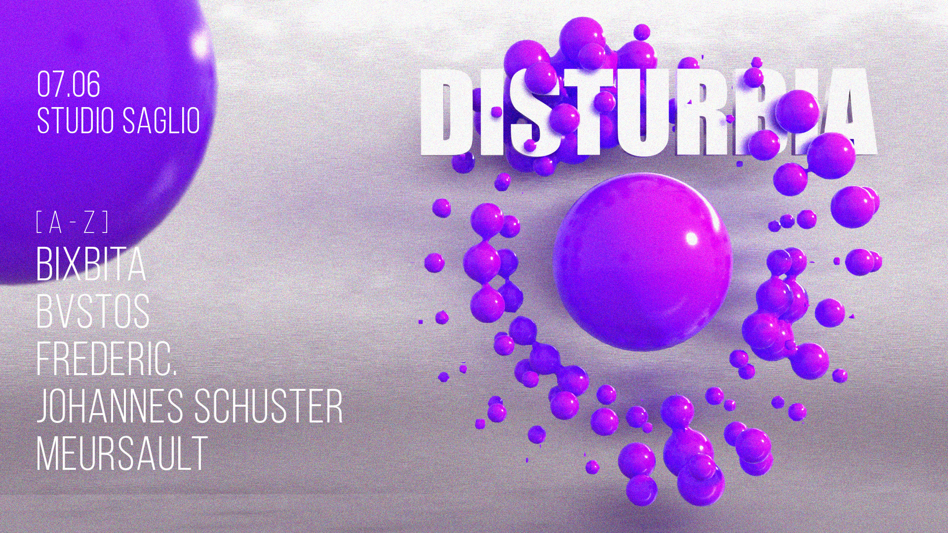 Disturbia W/ Johannes Schuster, Frederic., Bixbita & More ! Cover