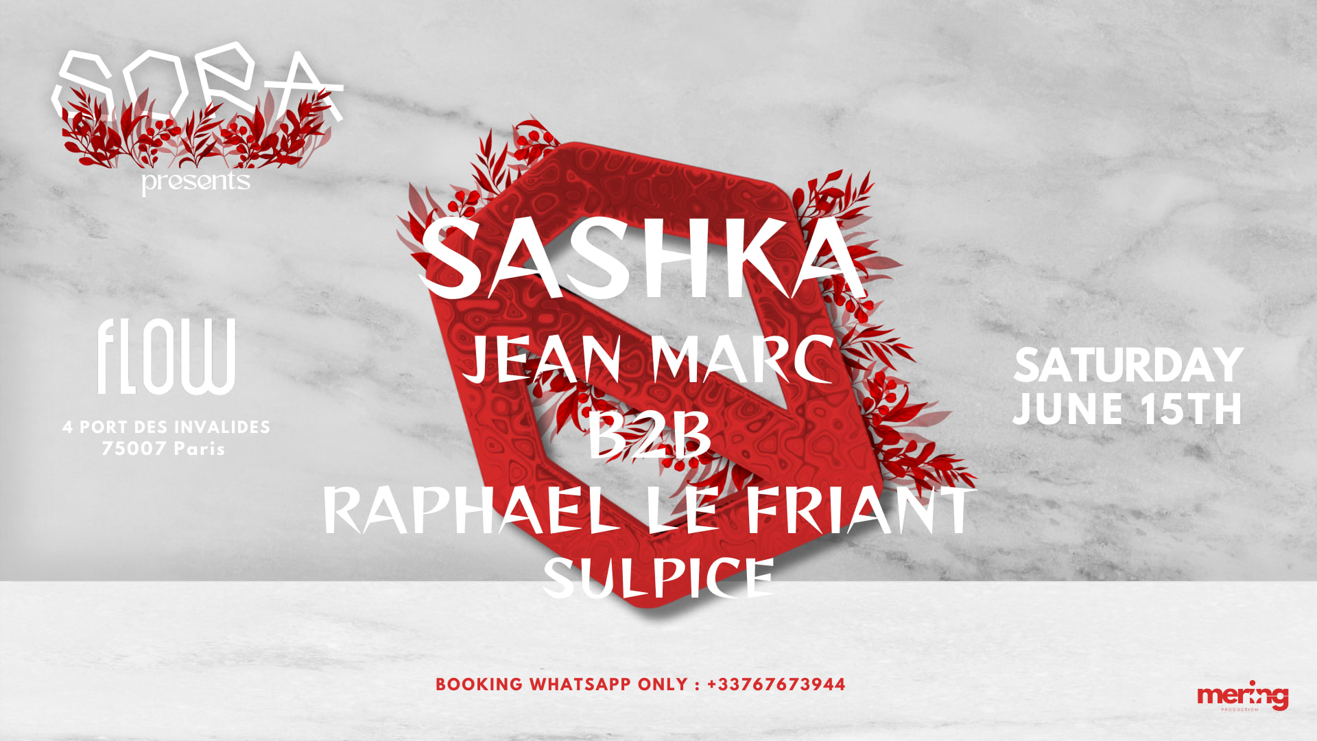 Sora - W / Sashka - Jean Marc B2b Raph Le Friant Cover