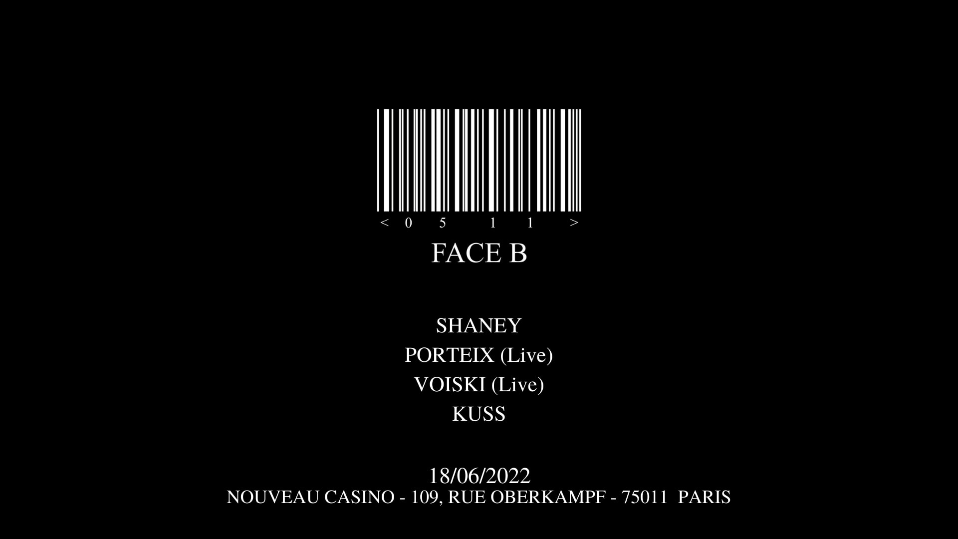 Face B #001 Invite Porteix, Voiski, Kuss Et Shaney Cover