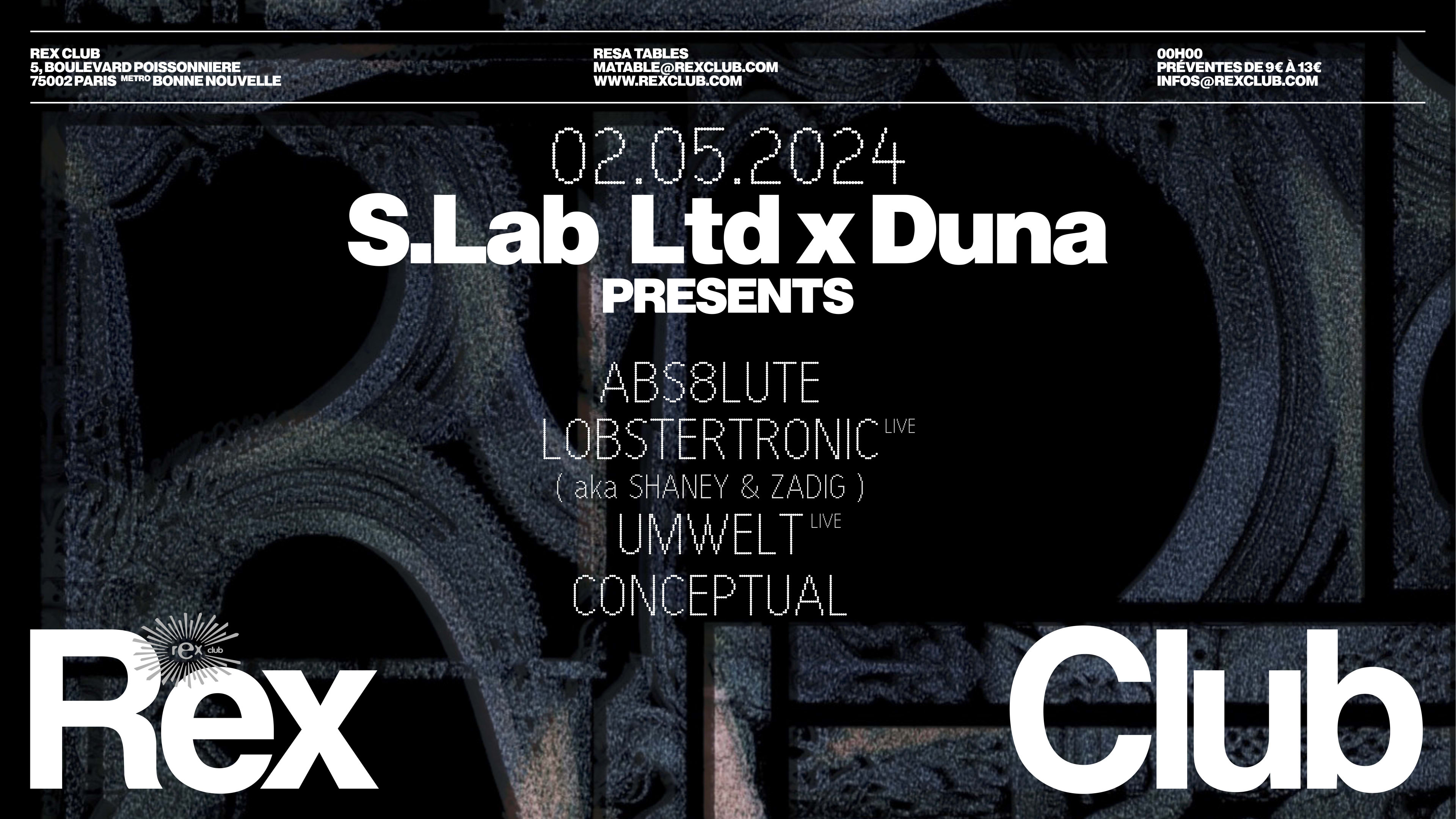 S.Lab Ltd X Duna: Lobstertronic Live, Umwelt Live & Friends Cover