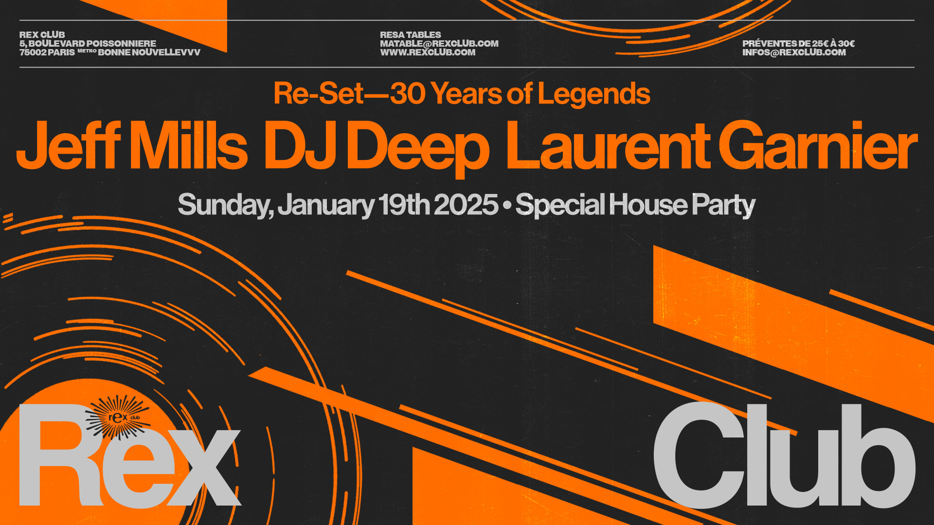 30 Years Of Legends: Jeff Mills, Laurent Garnier, Dj Deep Cover