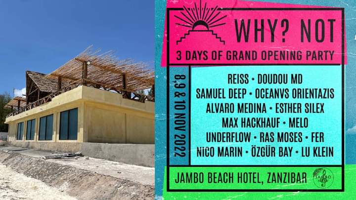 Why Not Jambo Nightclub Opening Zanzibar Beach November 8-10 Cover