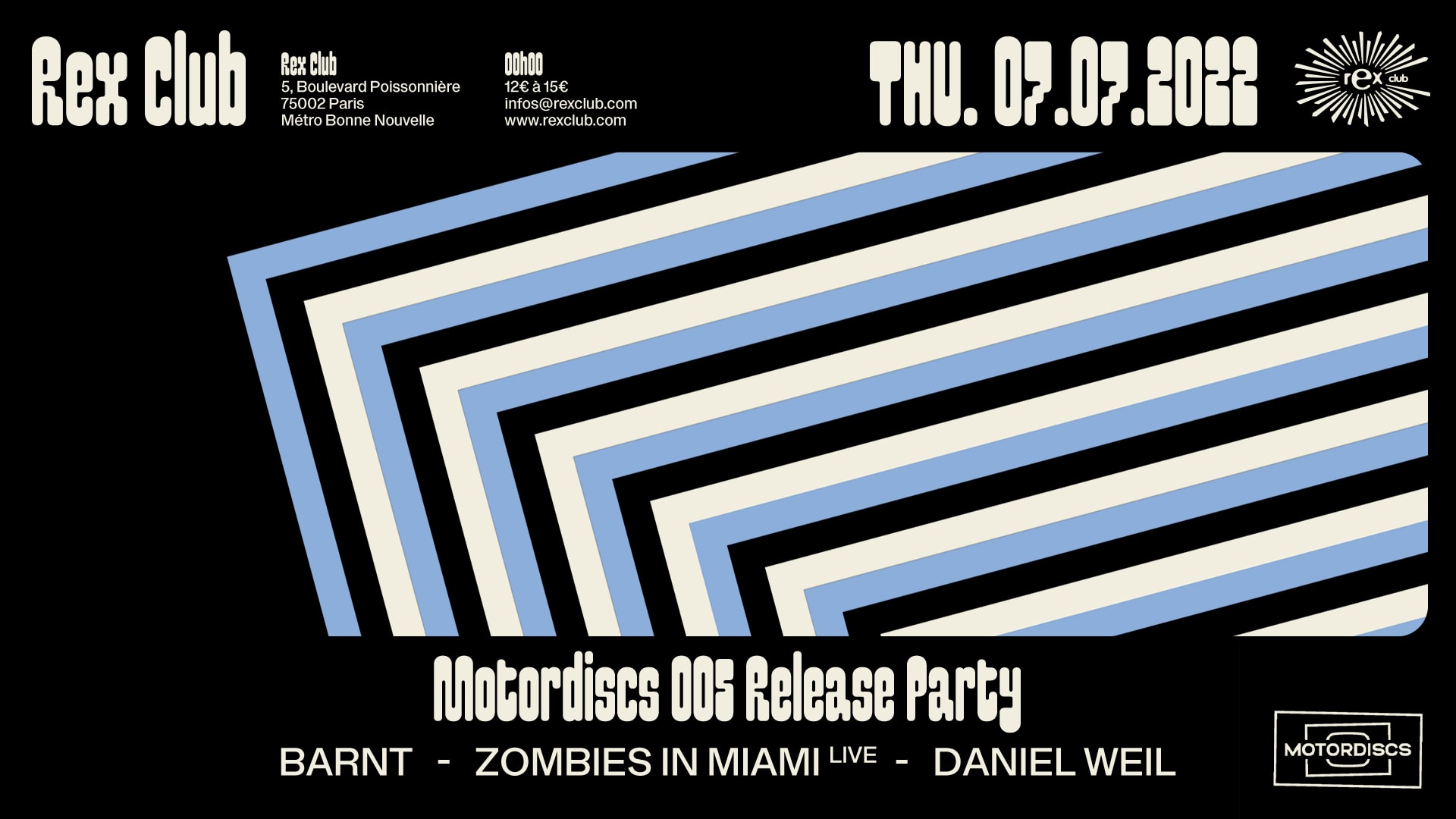 Motordiscs: Barnt, Zombies In Miami Live, Daniel Weil Cover