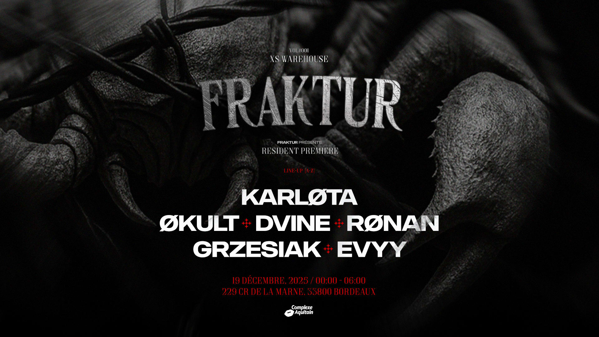 Fraktur : Resident Premiere W/ Karløta / Økult / Dvine (...) Cover