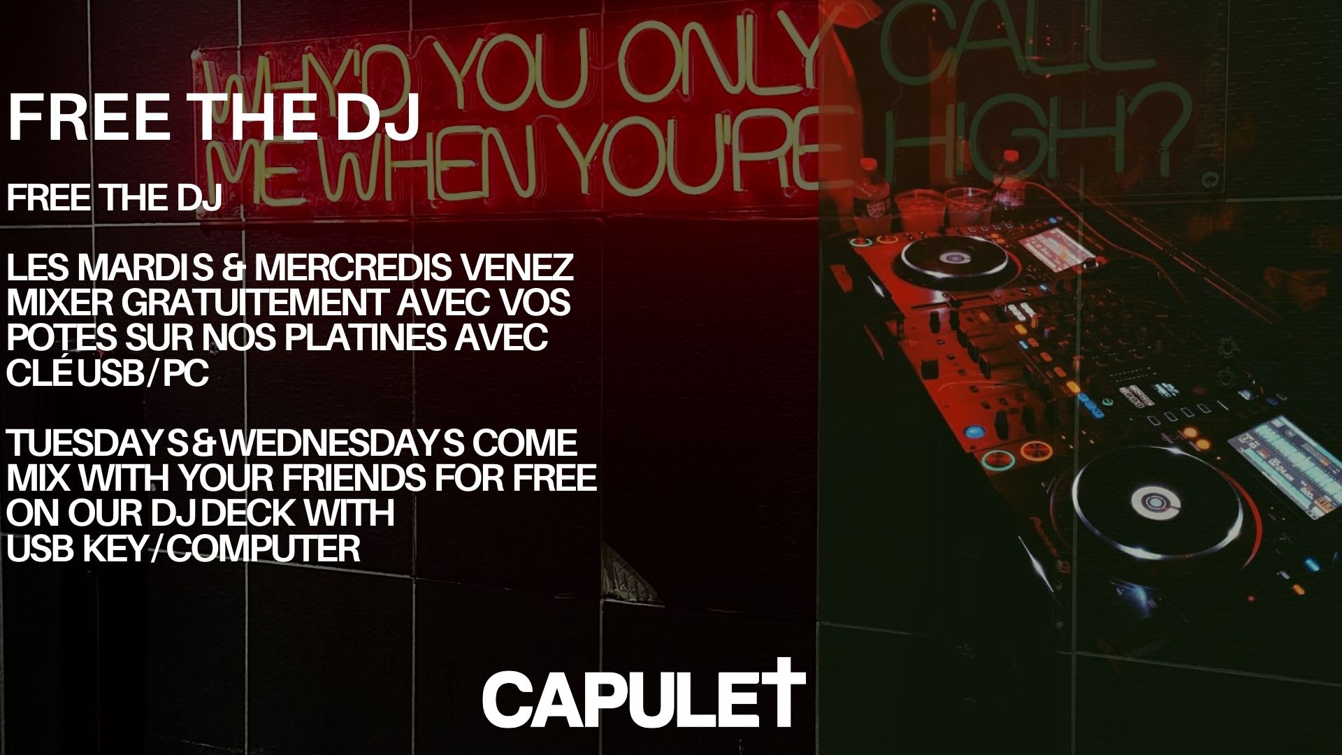 Free The Dj, Platines À Dispo, Capulet 10/09 Cover