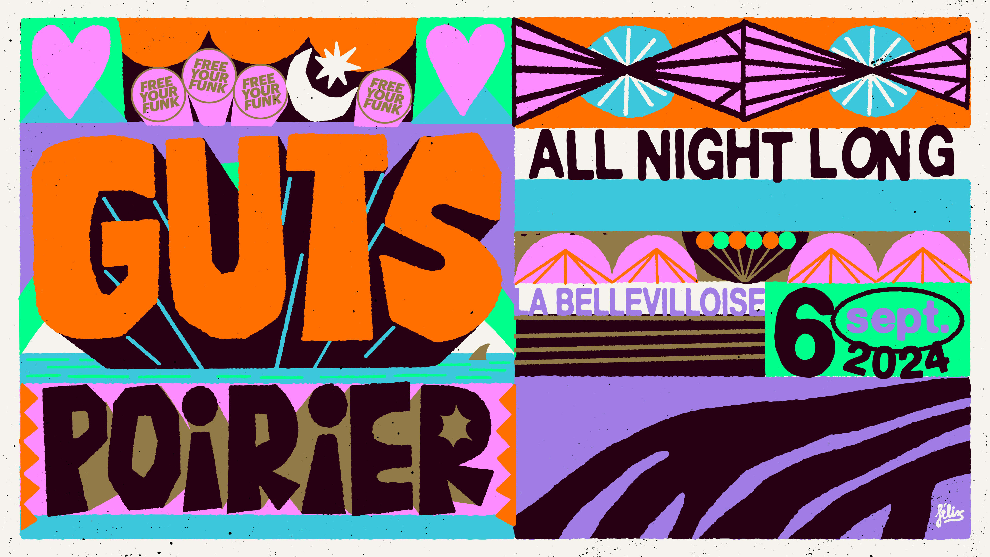 Free Your Funk : Guts & Poirier All Night Long Cover