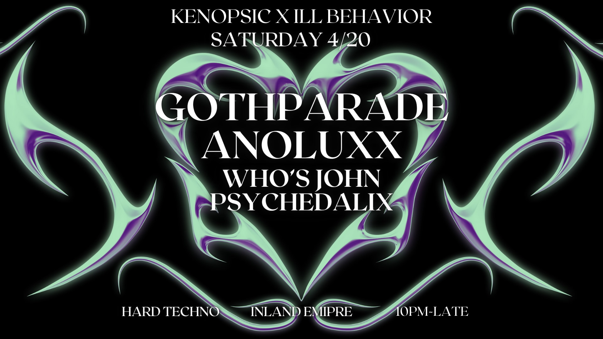 Kenopsic X Ill Behavior Present: Goth Parade, Anoluxx & More Cover