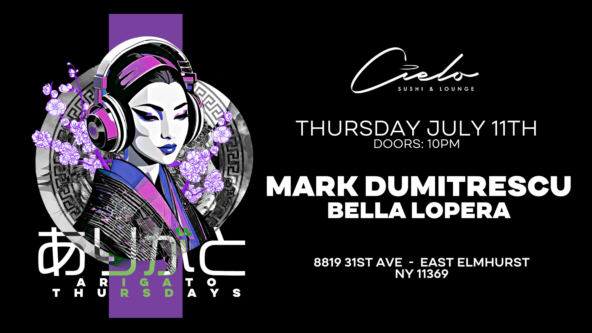 Arigato Thursdays W/ Mark Dumitrescu & Bella Lopera Cover