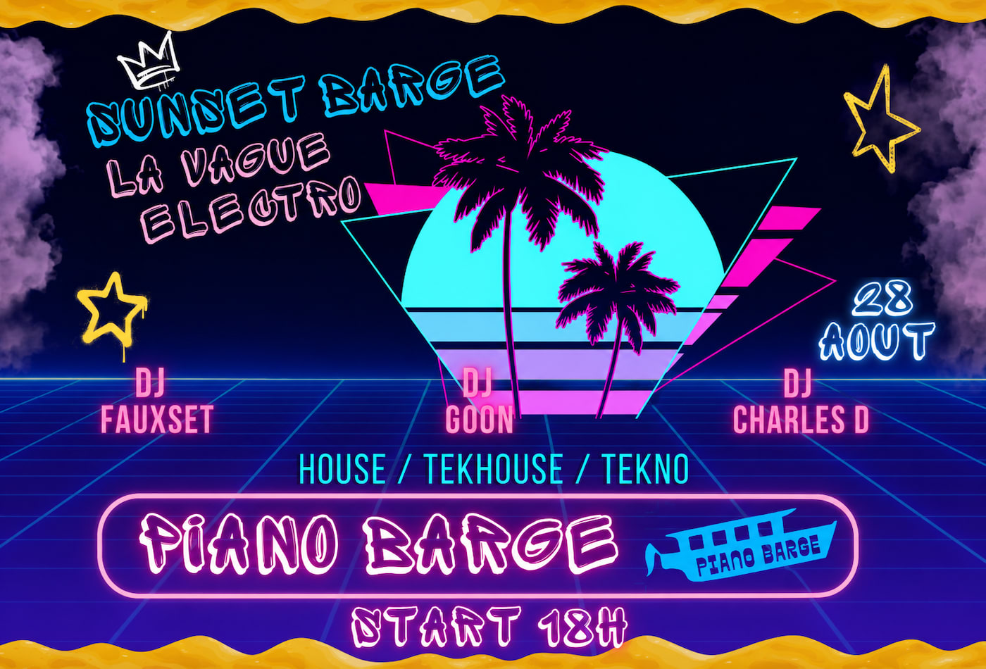 Sunset Barge By La Vague Electro Cover