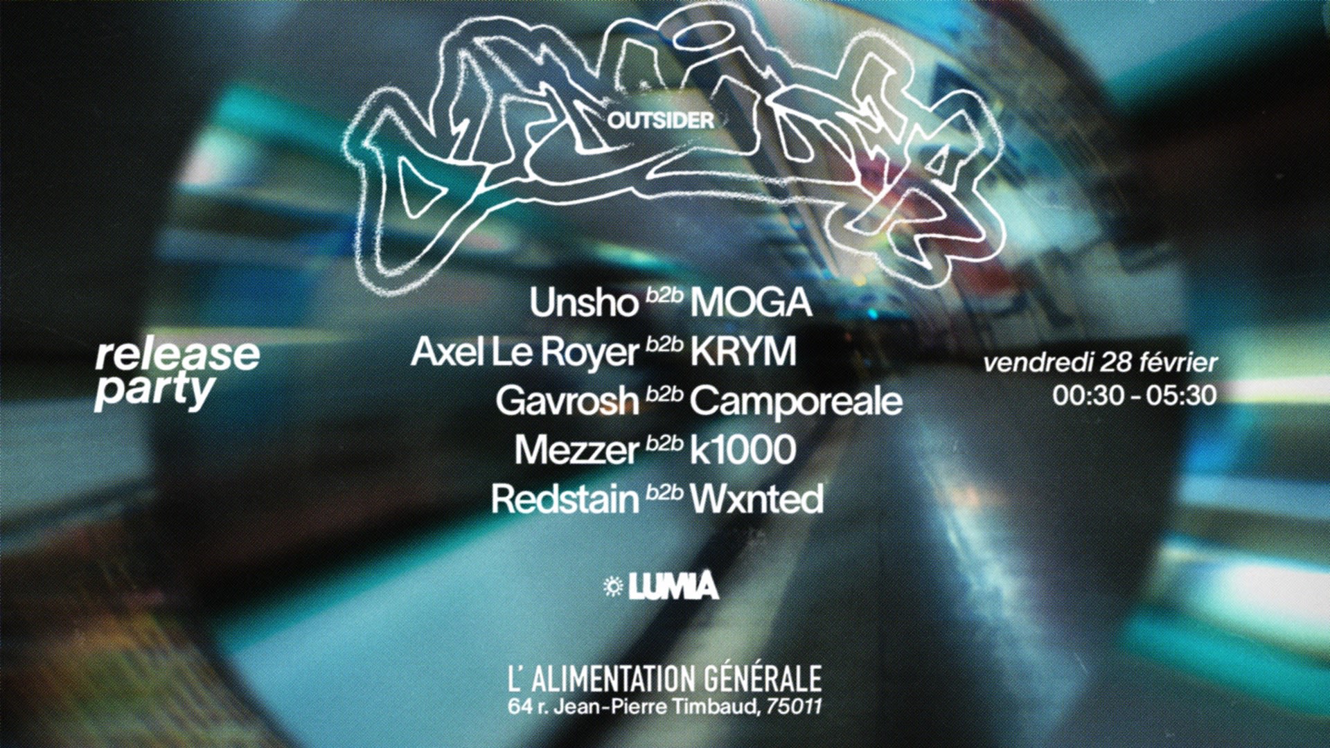 Billetterie Sur Place / Lumia “Outsider" Release Party Cover