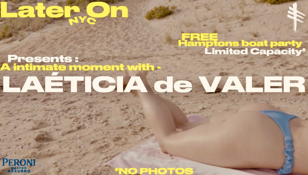 Later On Nyc: Laéticia De Valer  Free Hamptons Boat Party Cover
