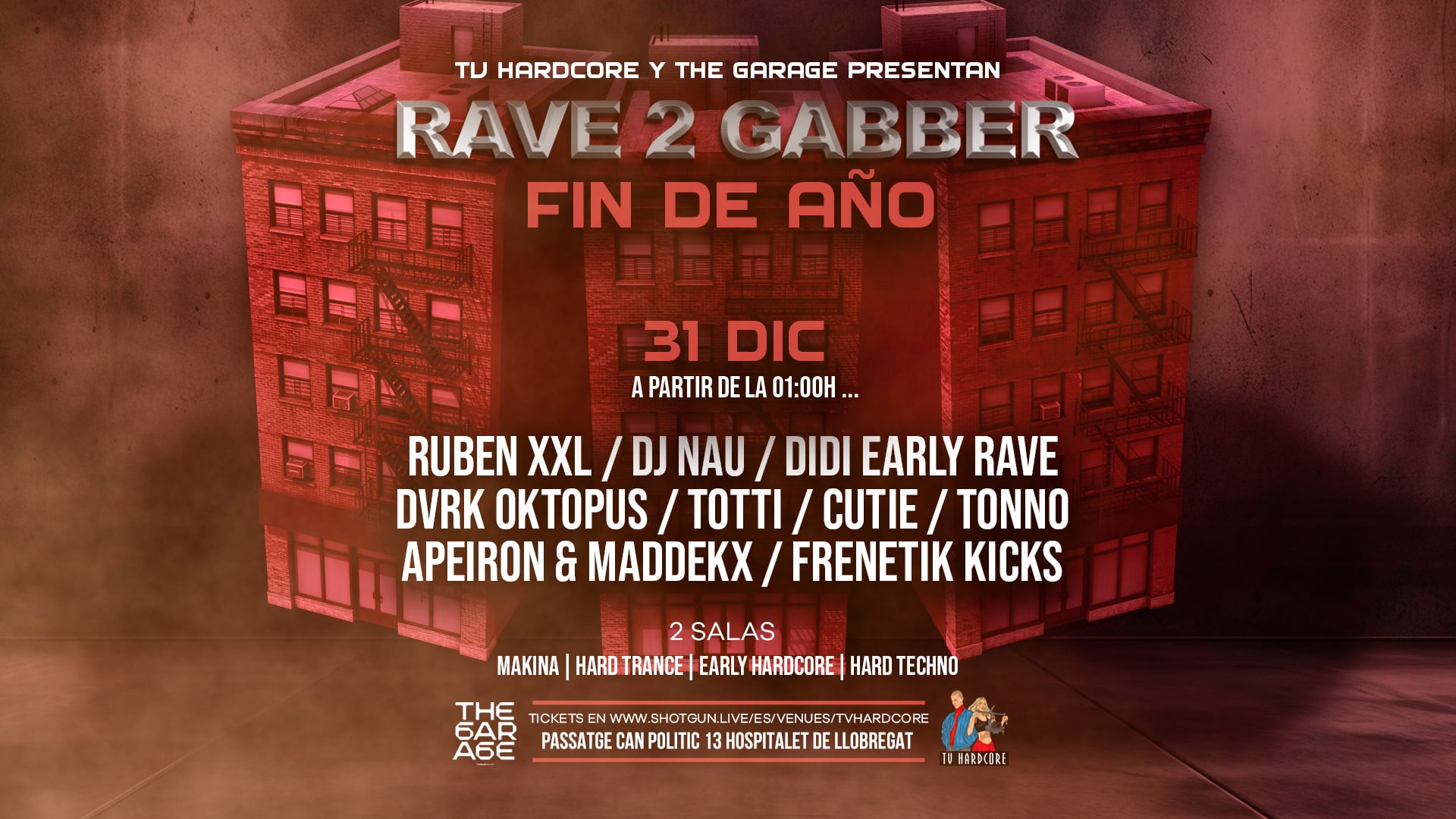 Rave2gabber: Fin De Año | 2 Salas + 11 Djs Cover