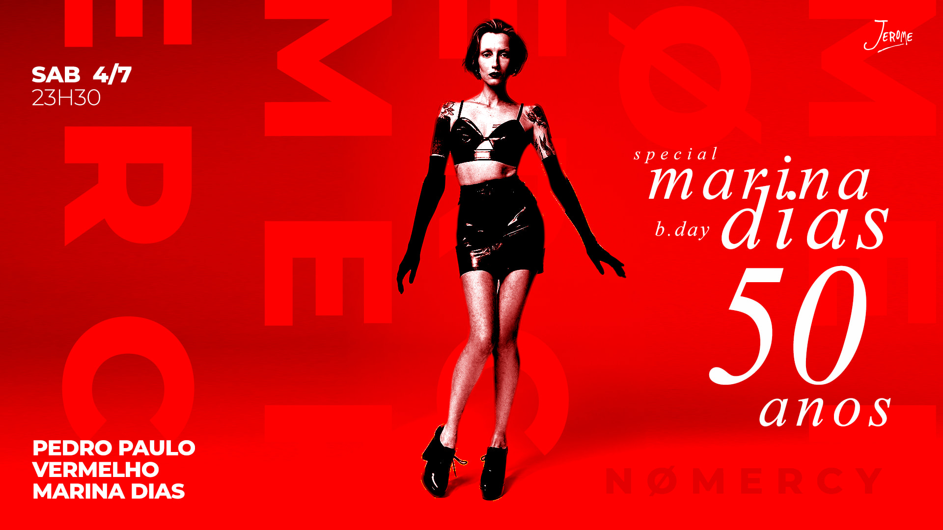 Nø Mercy W/ Marina Dias (Bday), Vermelho,  Pedro Paulo Cover