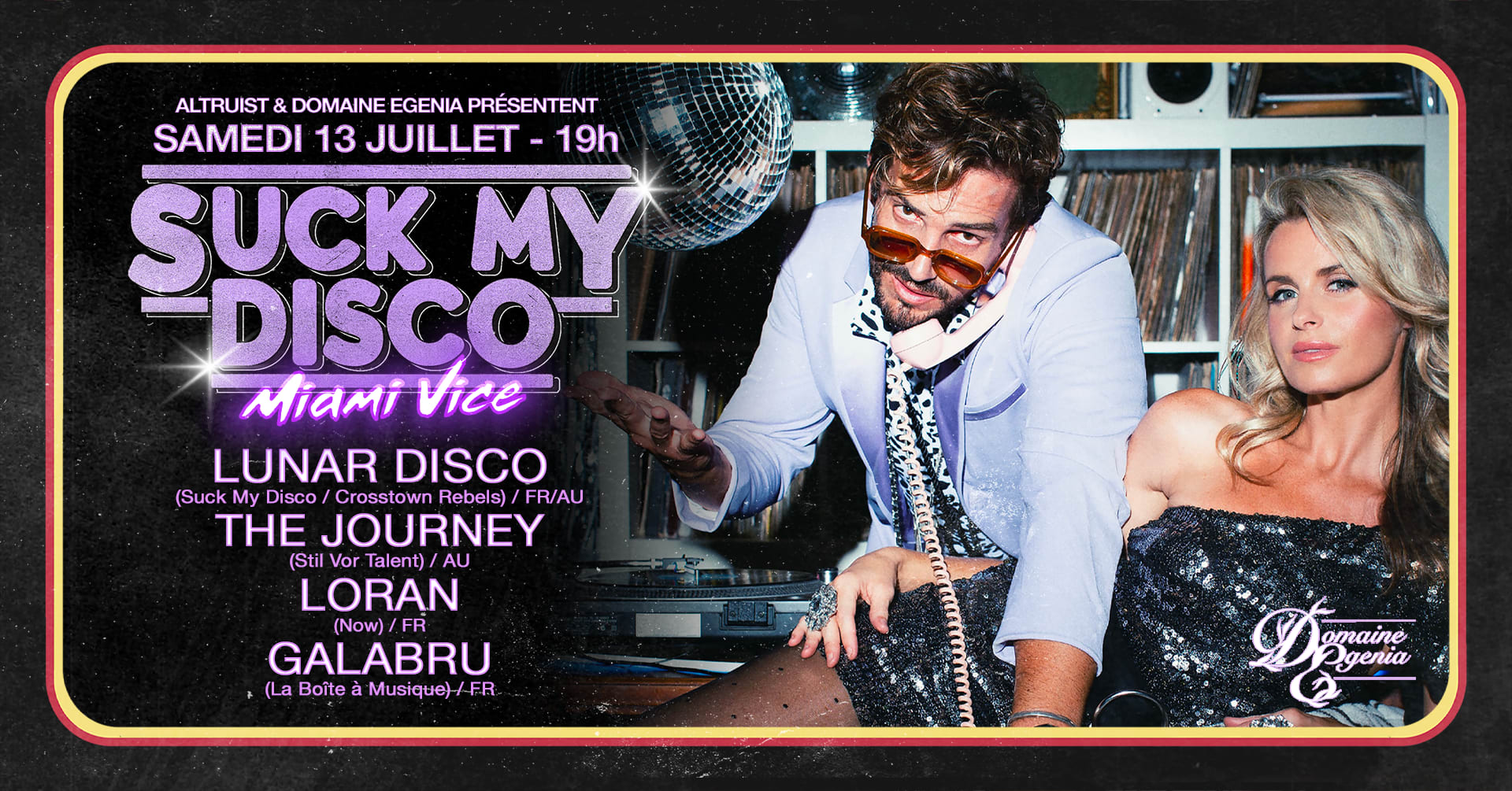 Suck My Disco "Miami Vice" W/ Lunar Disco & More Cover