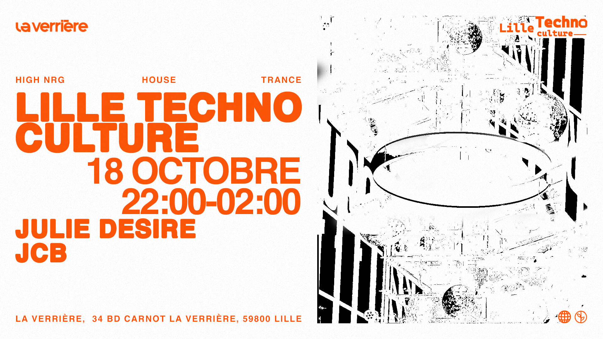 Lille Techno Culture & La Verrière : Julie Desire + Jcb Cover