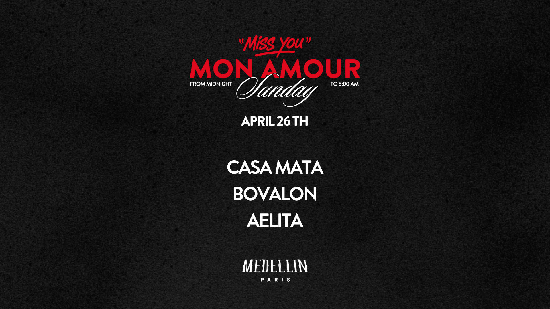 Miss You Mon Amour Cover