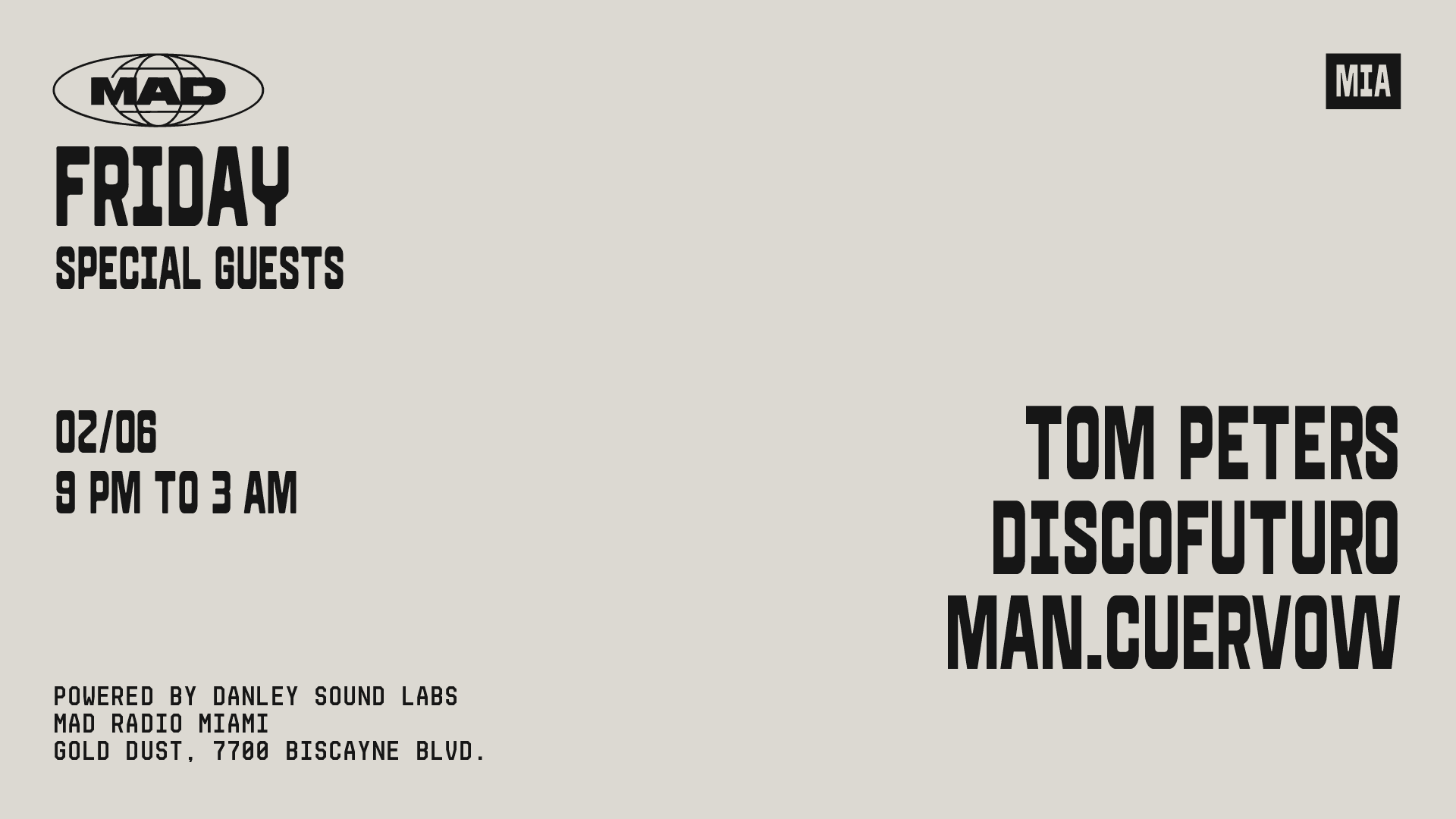 Special Guests: Tom Peters & Discofuturo, Man.Cuervow Cover