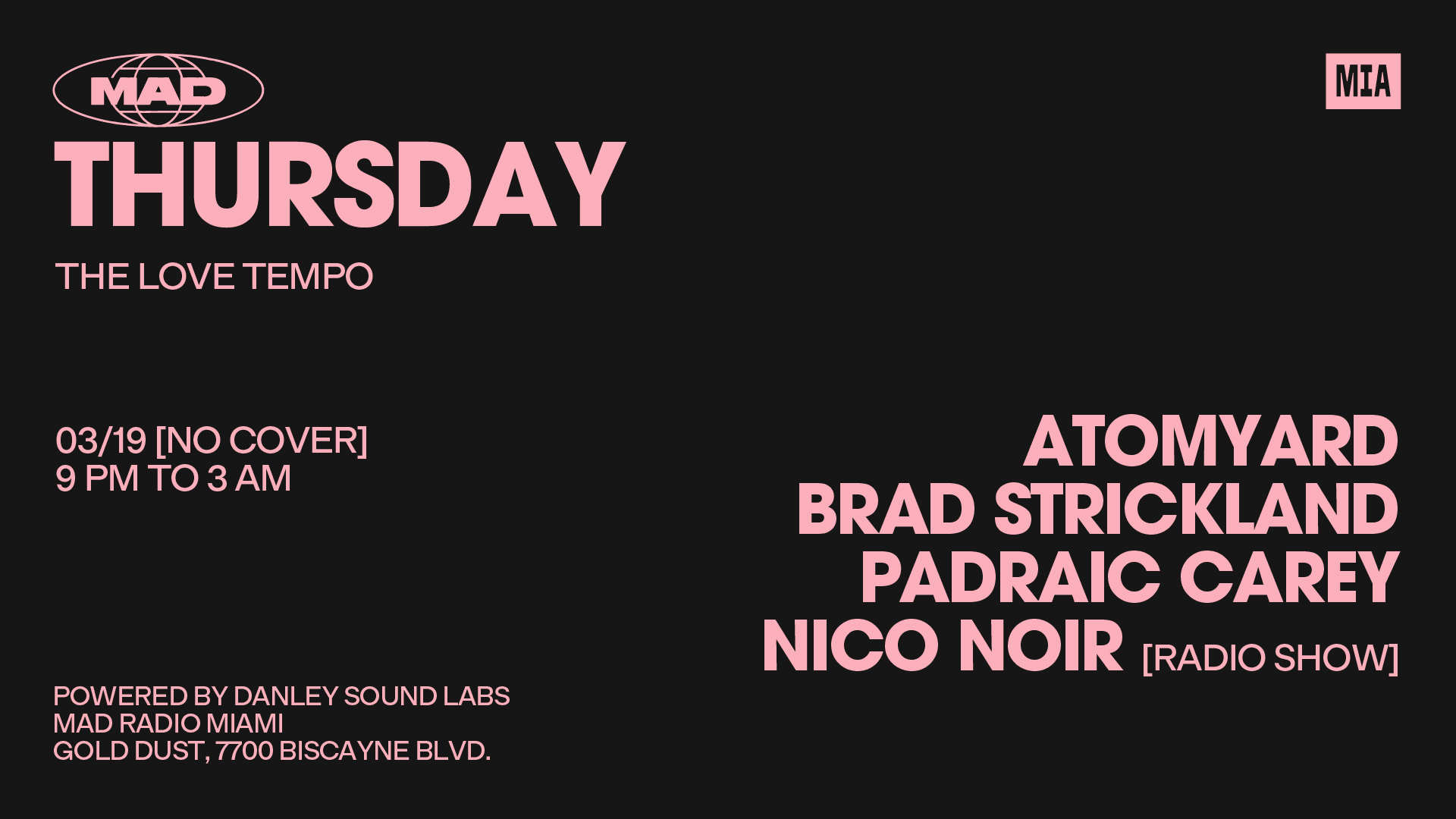 The Love Tempo: Atomyard, Brad Strickland, Padraic Carey Cover