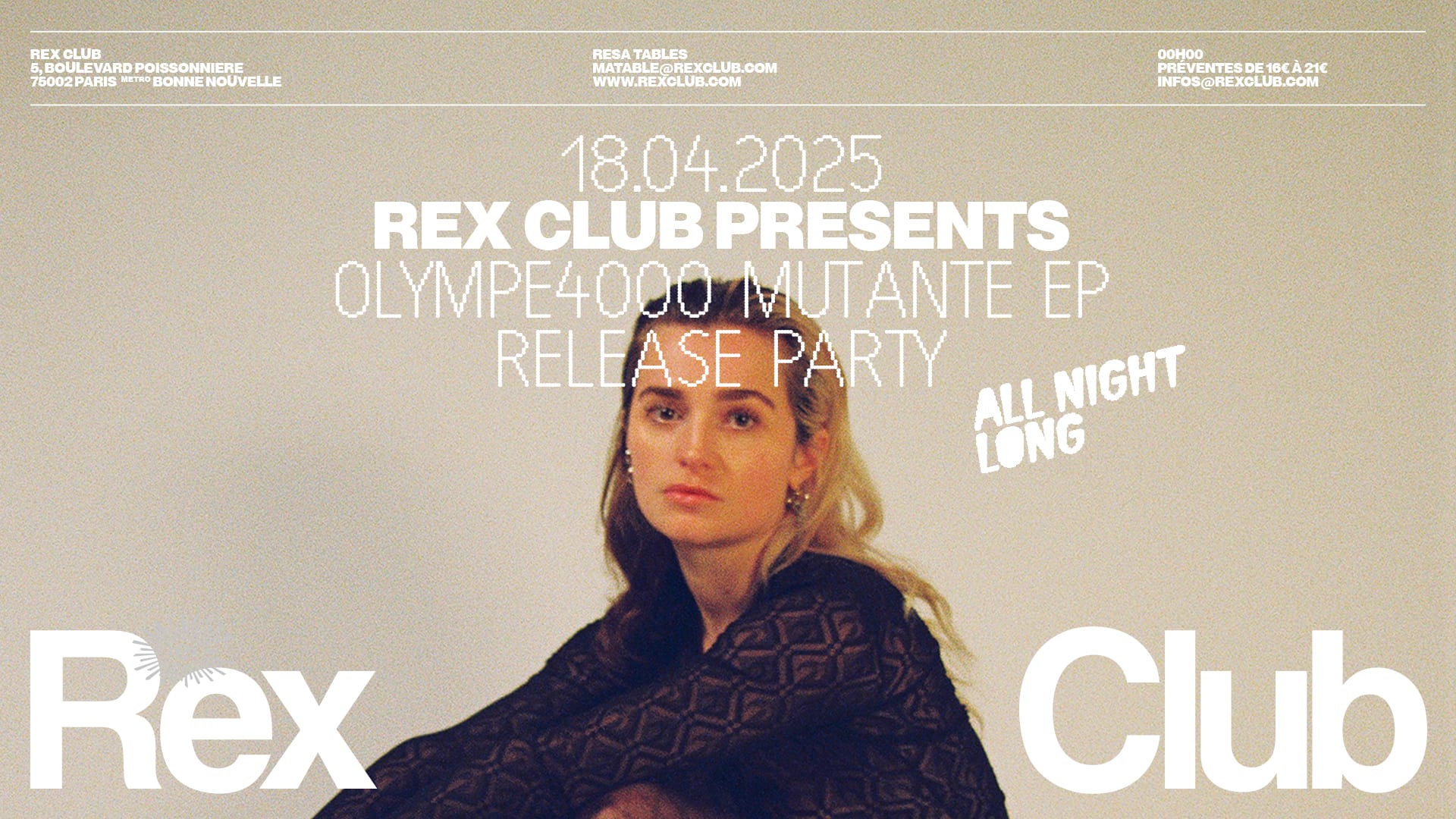 Rex Club Presents: Olympe4000 Mutante Ep Release Party Cover