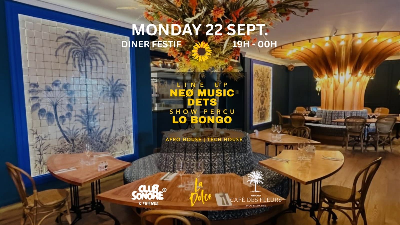 Club Sonore  X La Doce X Café Des Fleurs Monday 22 Sept Cover