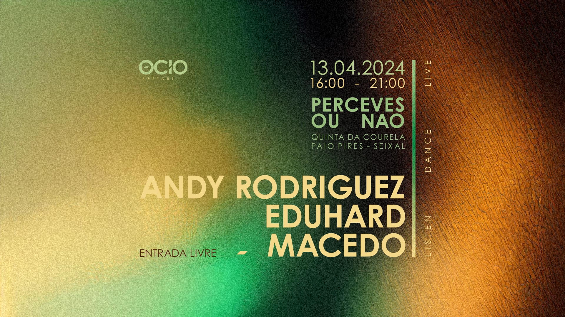 Ócio Restart: April 13th - Free Entry Sunset Cover