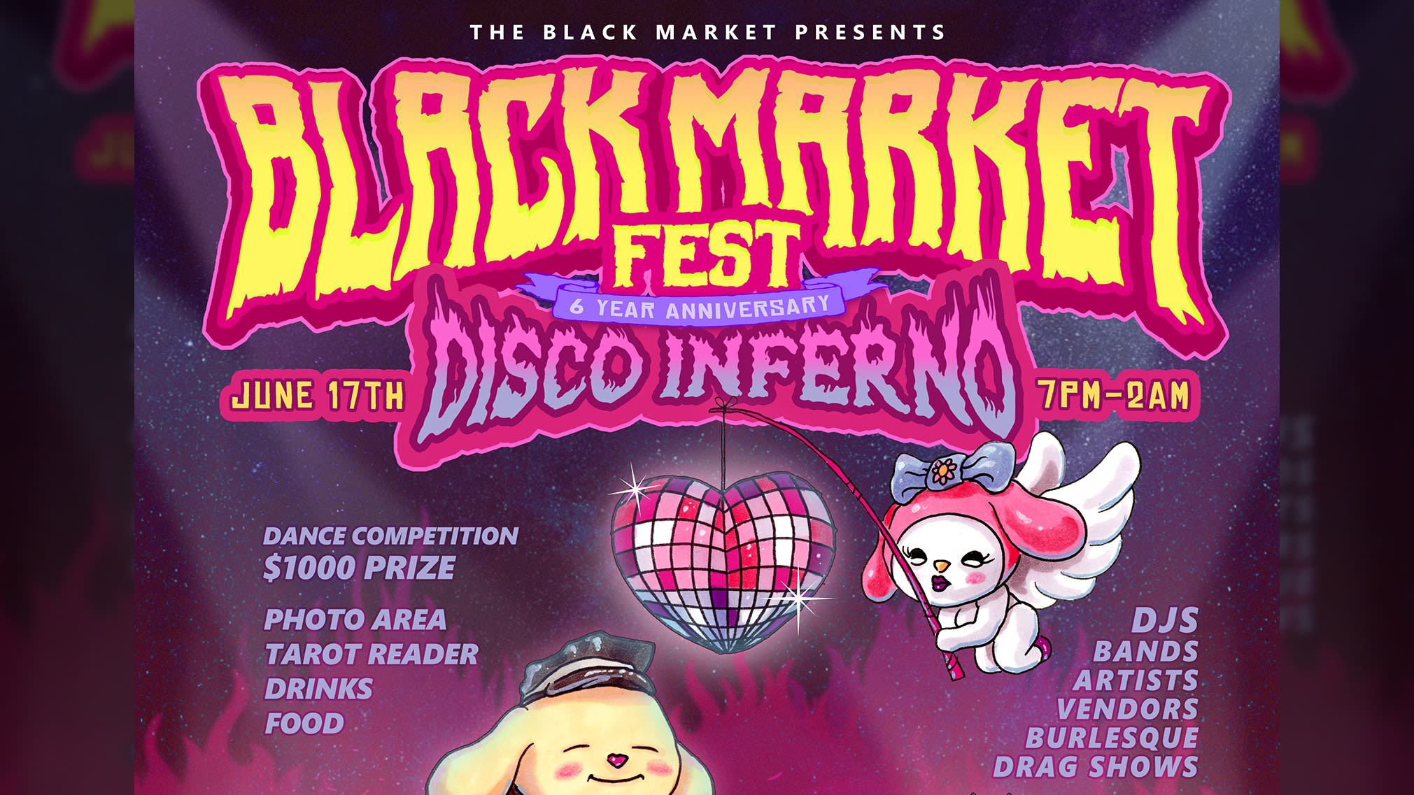 Black Market Fest! 6 Year Anniversary! Disco Inferno! Cover