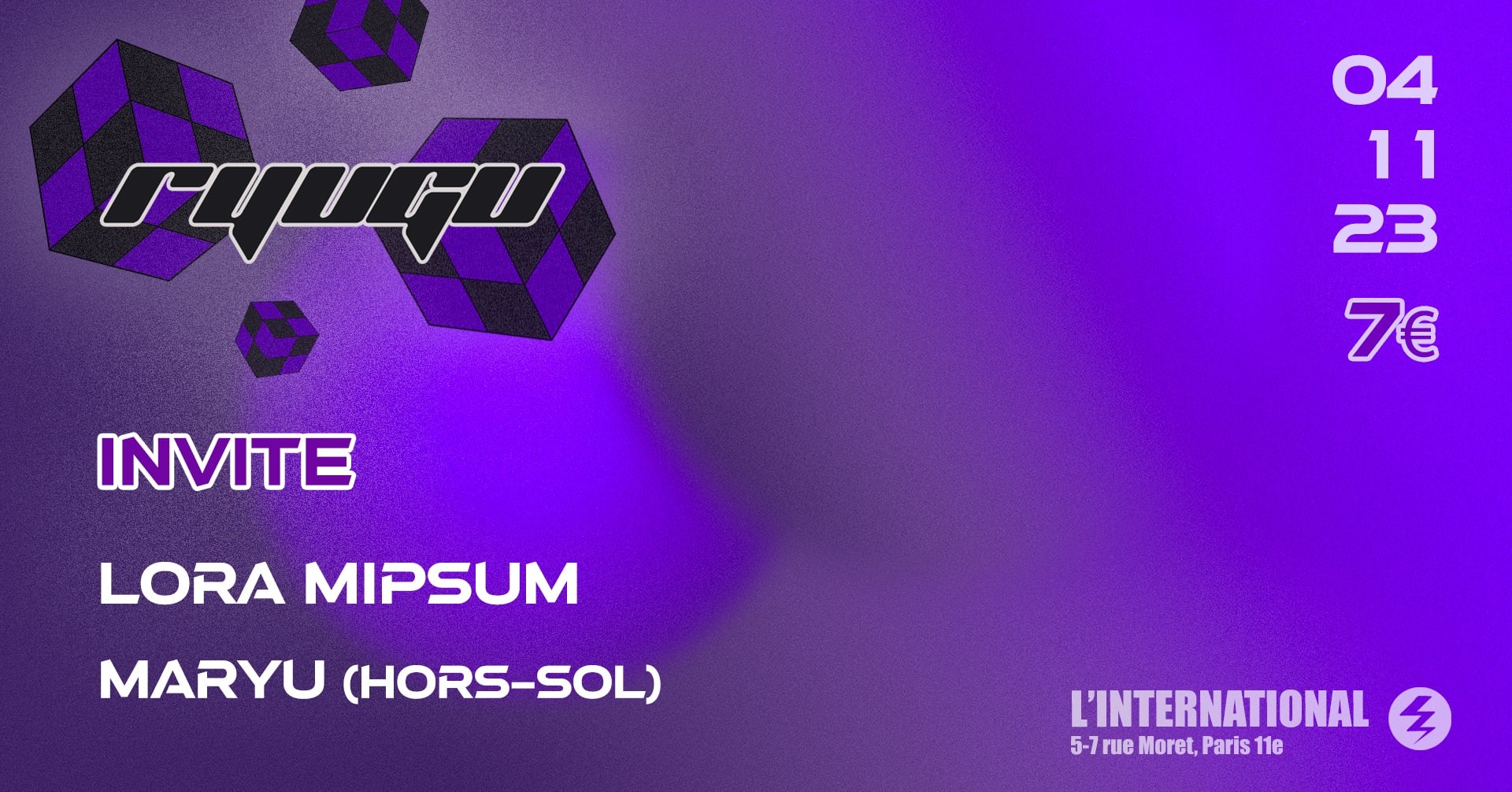 Ryugu X L'international : Lora Mipsum, Maryu Cover