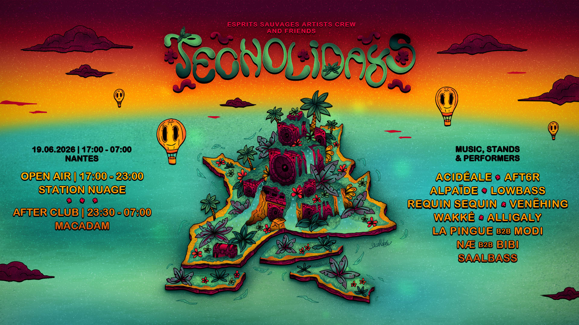 Techolidays - Open Air+Club - Esprits Sauvages Crew+Friends Cover