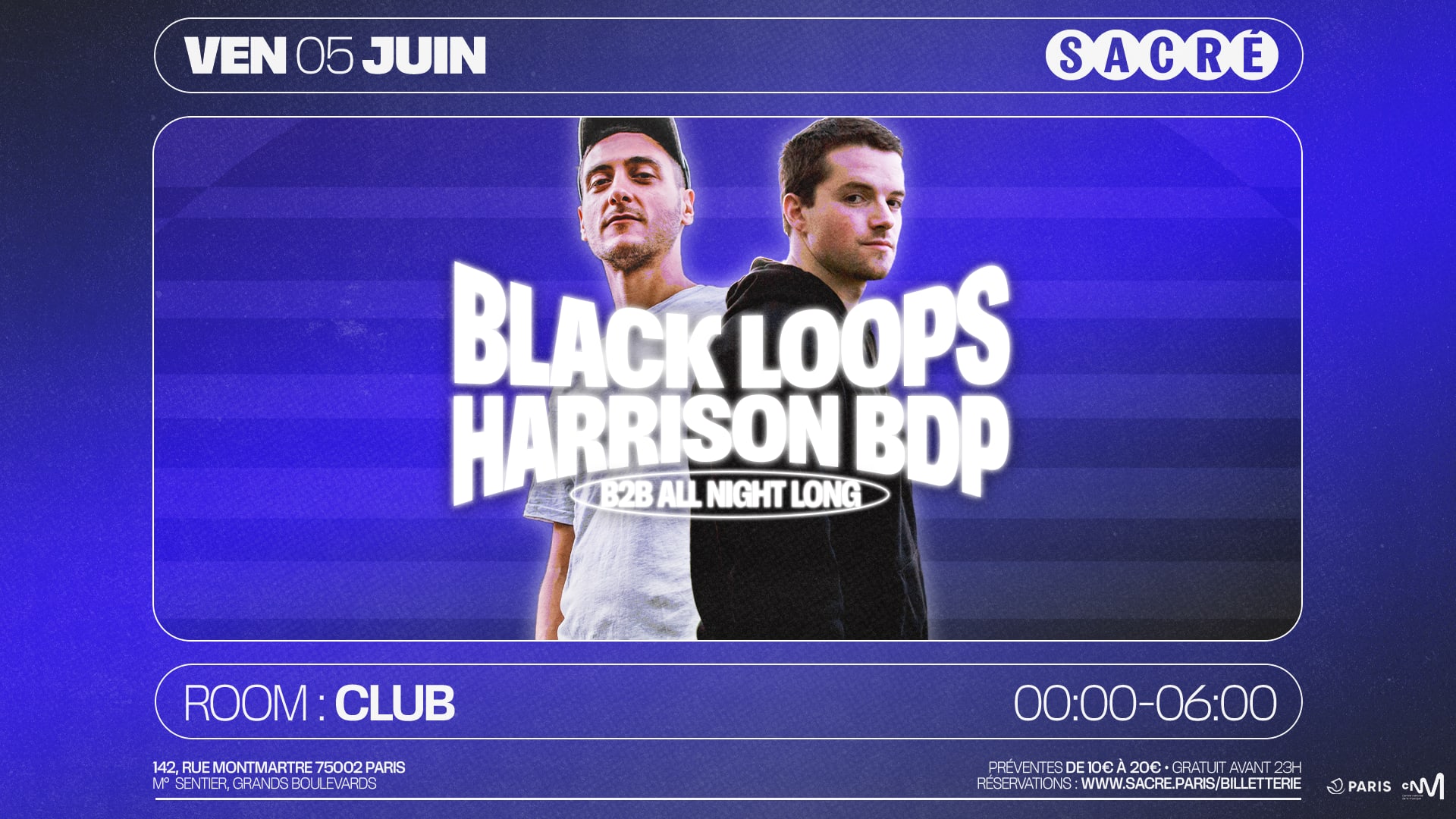 Sacré Présente : Black Loops B2b Harrison Bdp All Night Long Cover