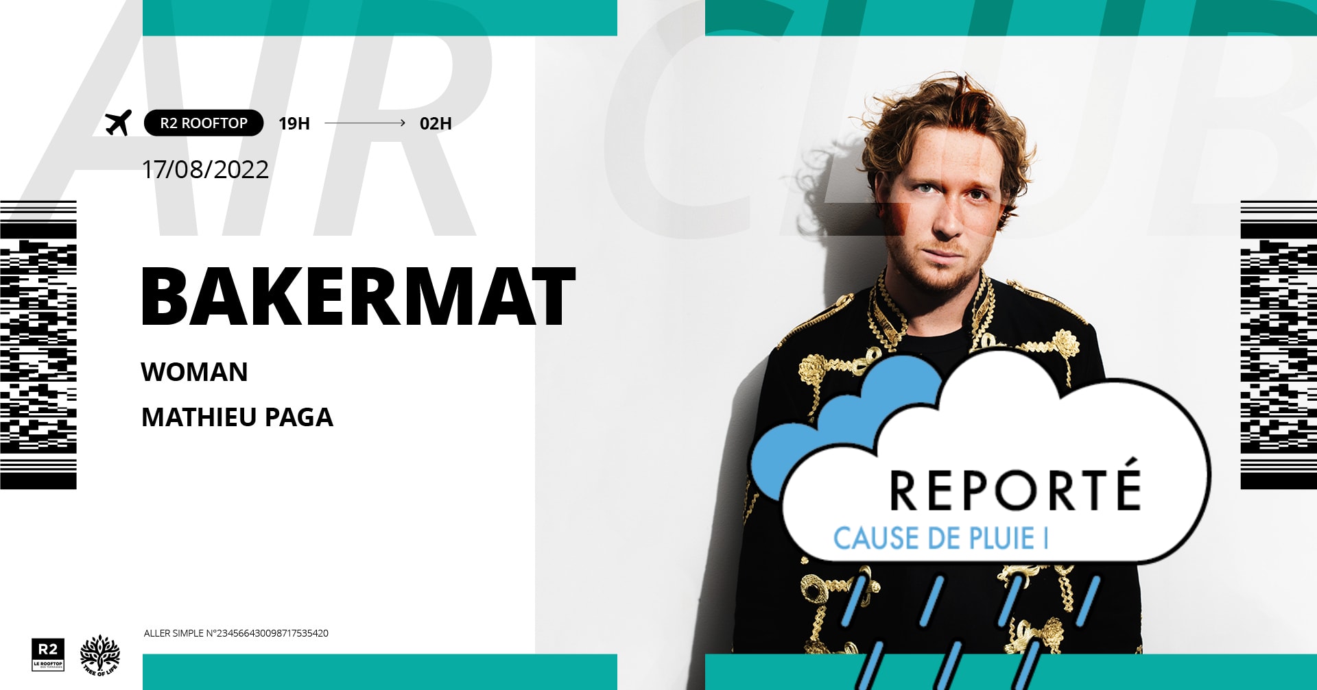 (Reporté 🌧) R2 I Le Rooftop X Air Club  : Bakermat Cover