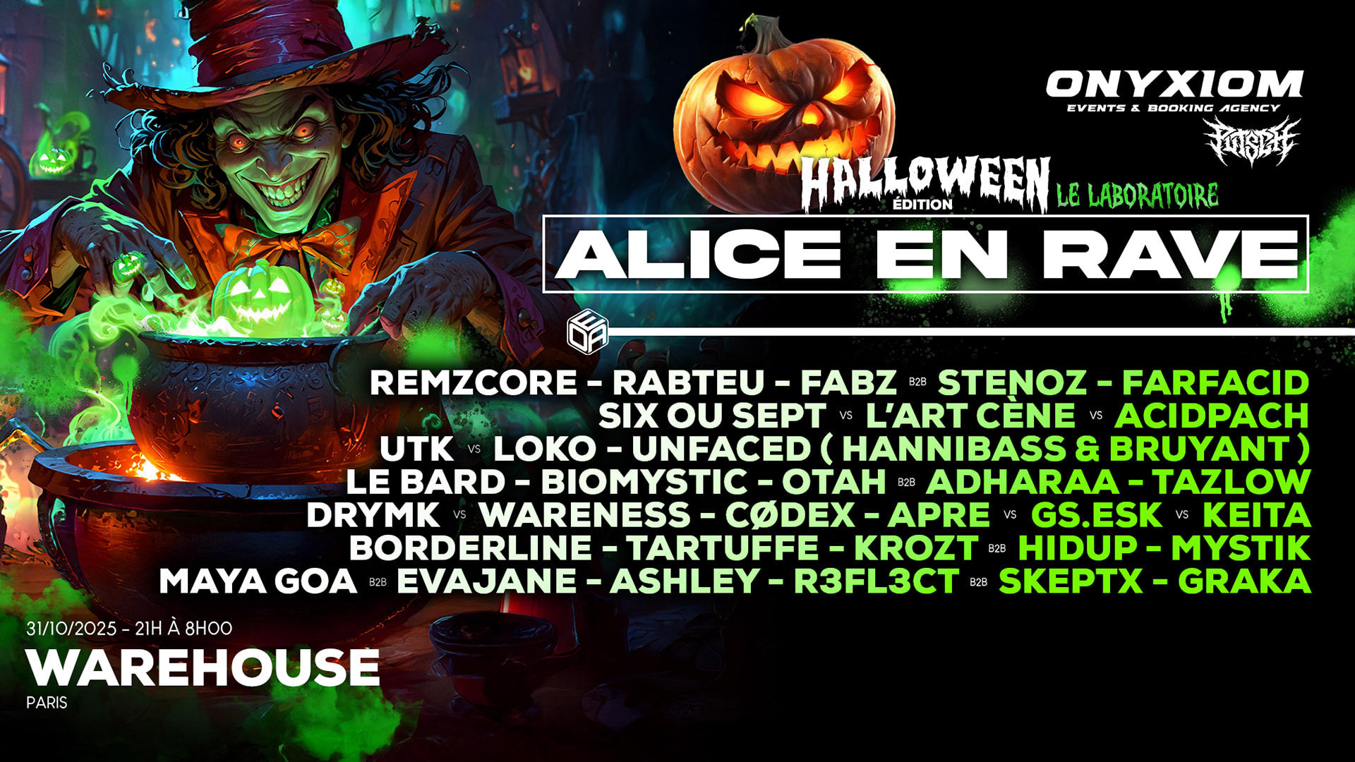 Onyxiom - Alice En Rave Le Laboratoire - 2 Stages Halloween Cover
