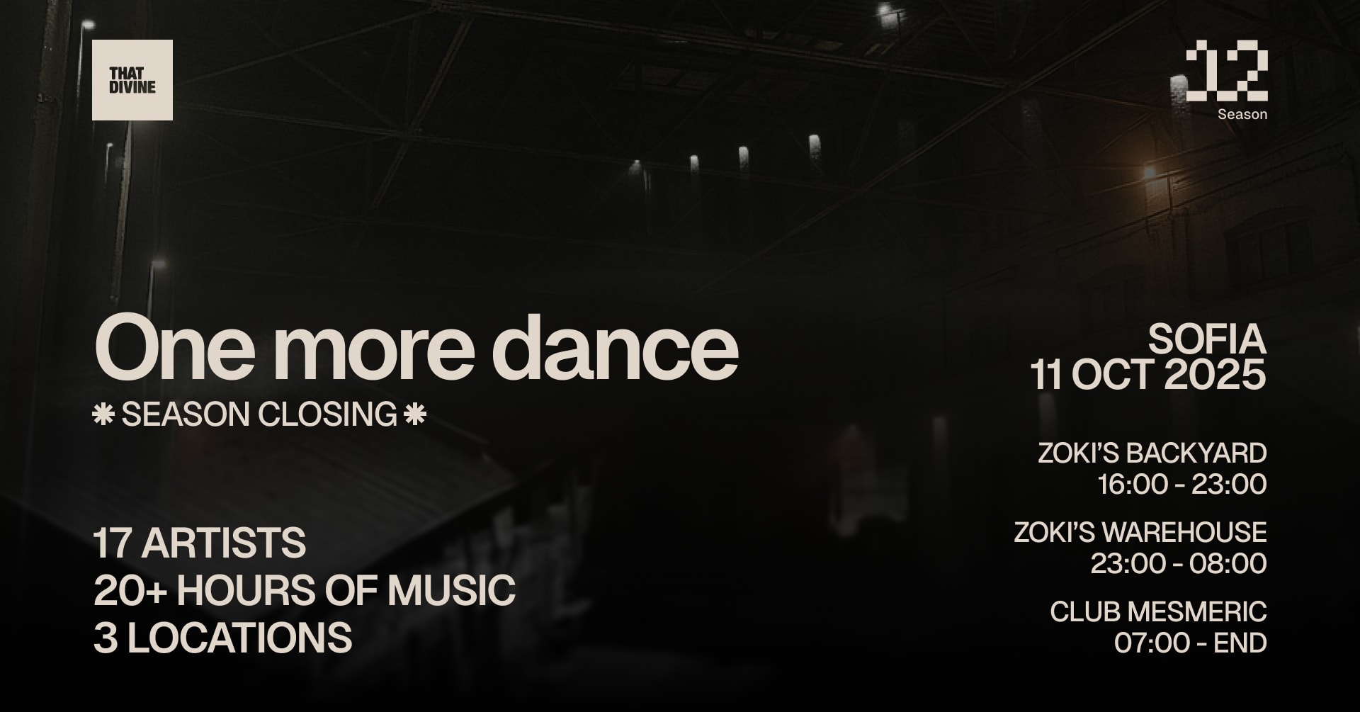 That Divine Pres. One More Dance - Sofia, 11.10.25 Cover