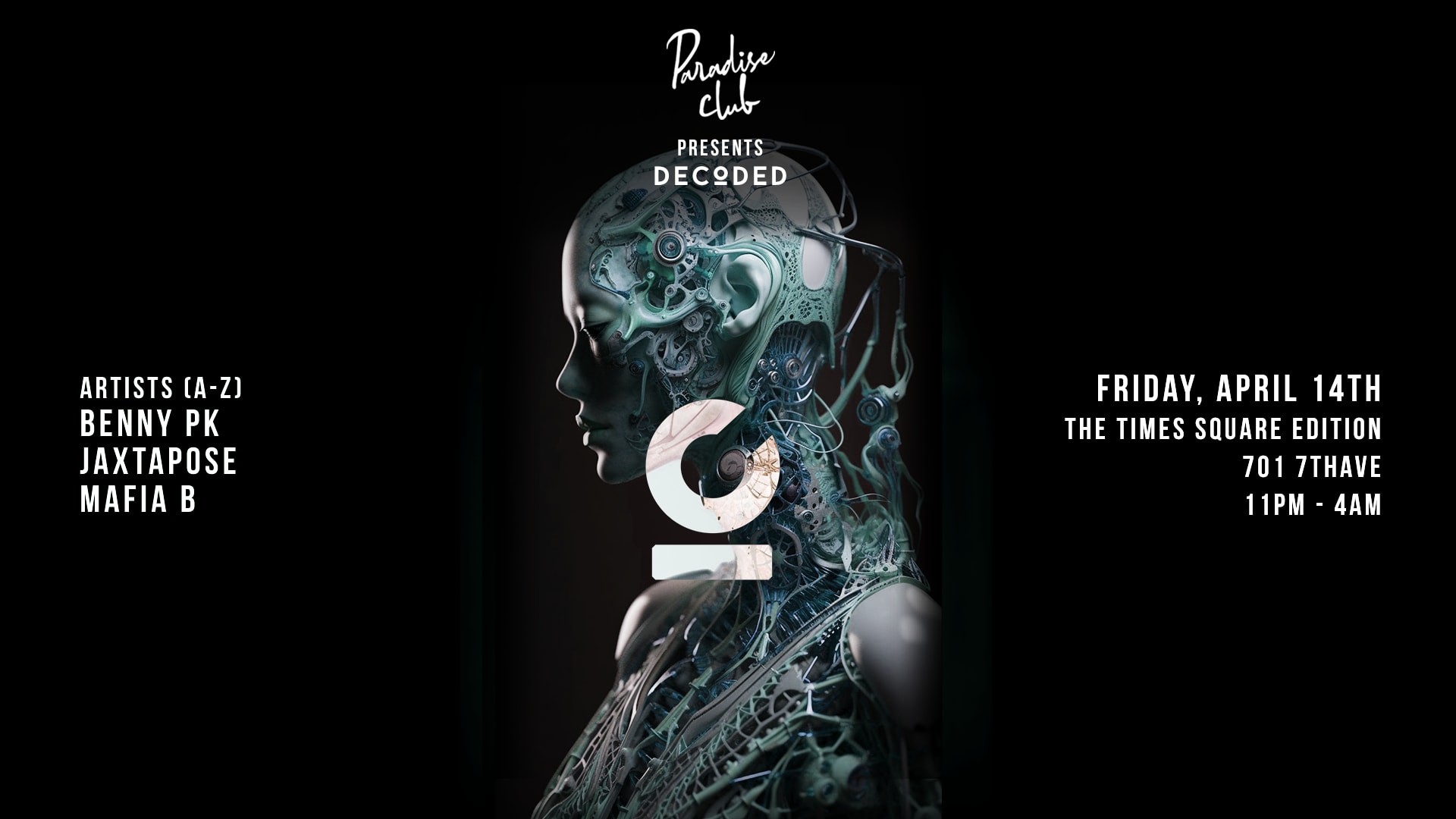 Decoded @ Paradise Club | April 14th Cover