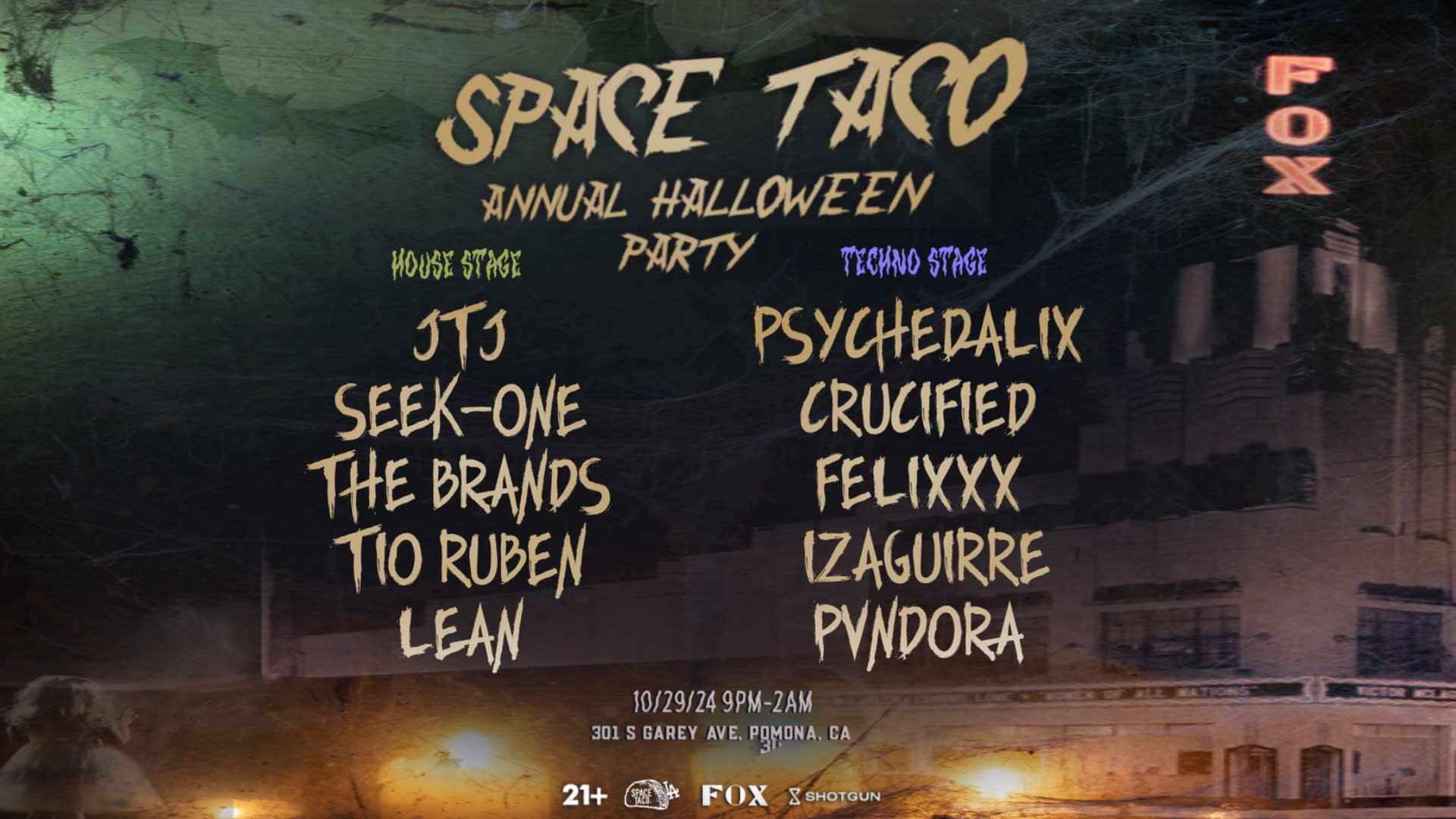 Space Taco Annual Halloween Party At The Fox Theatre Pomona! Cover