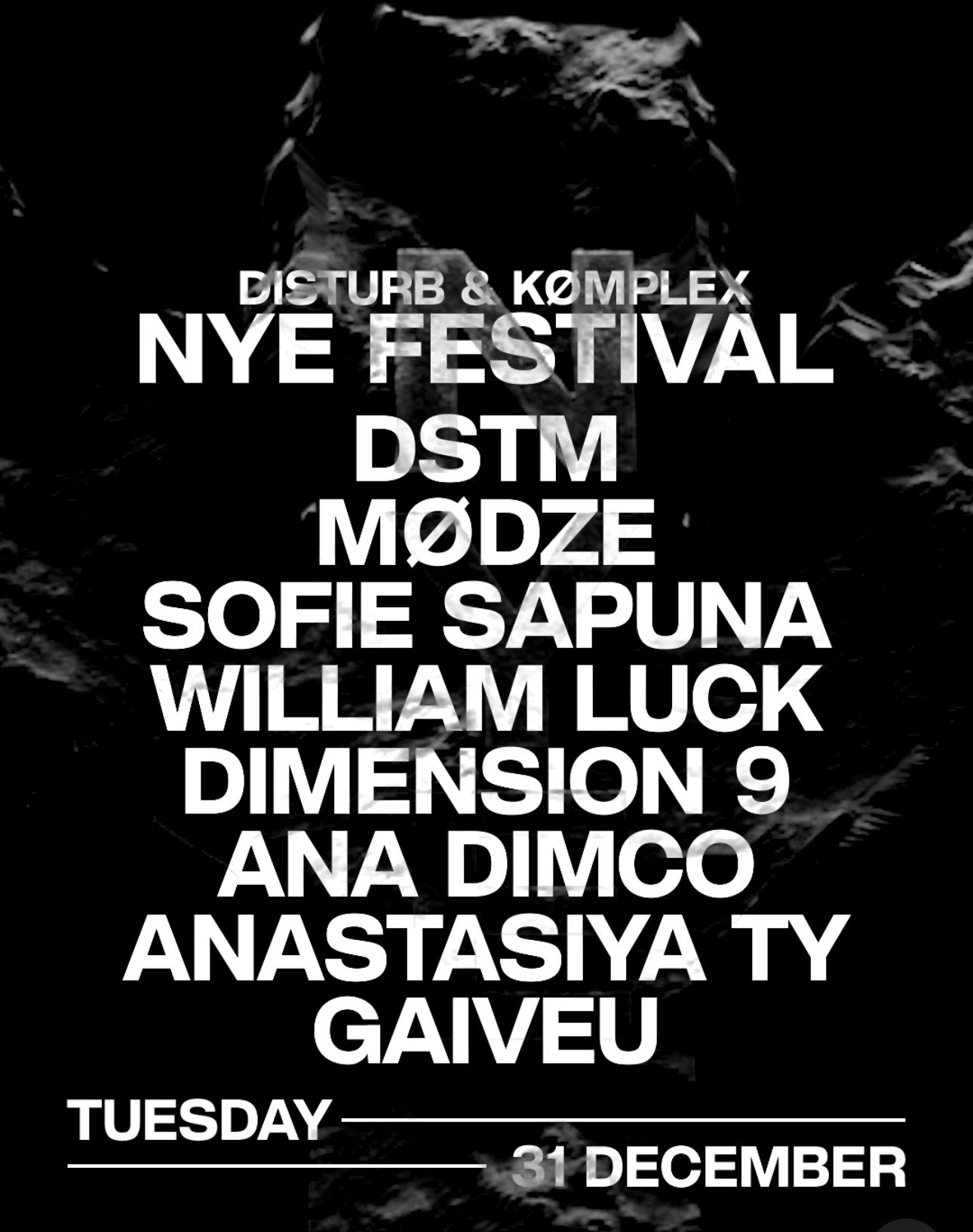 Disturb X Kømplex Nye Festival - 14h Nonstop Cover