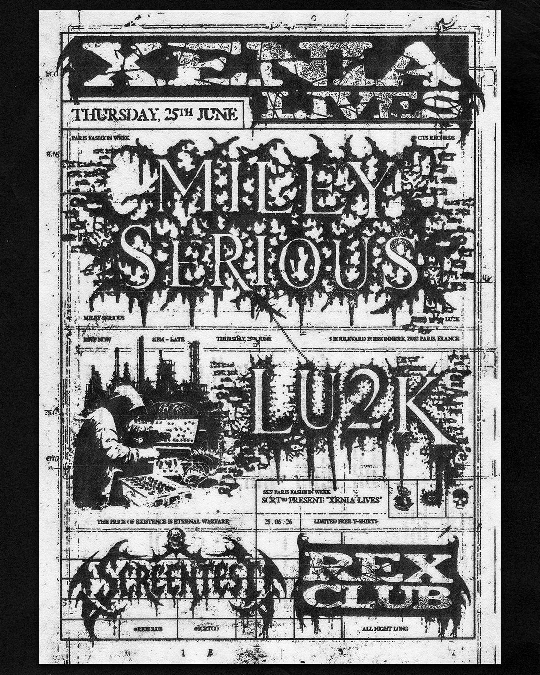 Scrt & Rex Club Present: Xenia Lives: Miley Serious & Lu2k Cover