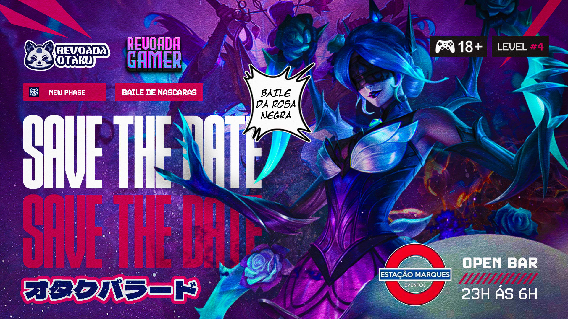 Revoada Gamer Vs Otaku- Baile Da Rosa Negra - Openbar Cover