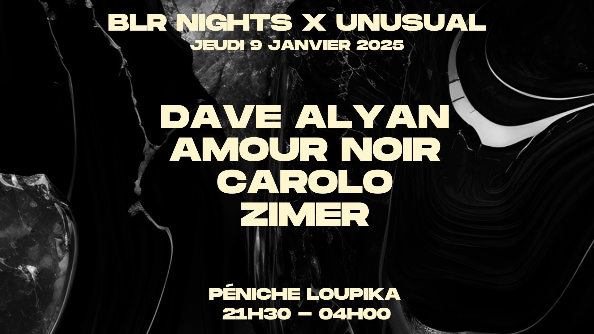 Blr Nights X Unusual : Dave Alyan, Amour Noir, Carolo, Zimer Cover