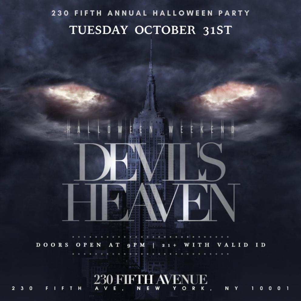 Devil's Heaven @ 230 Fifth Rooftop - Tuesday 10/31 Cover