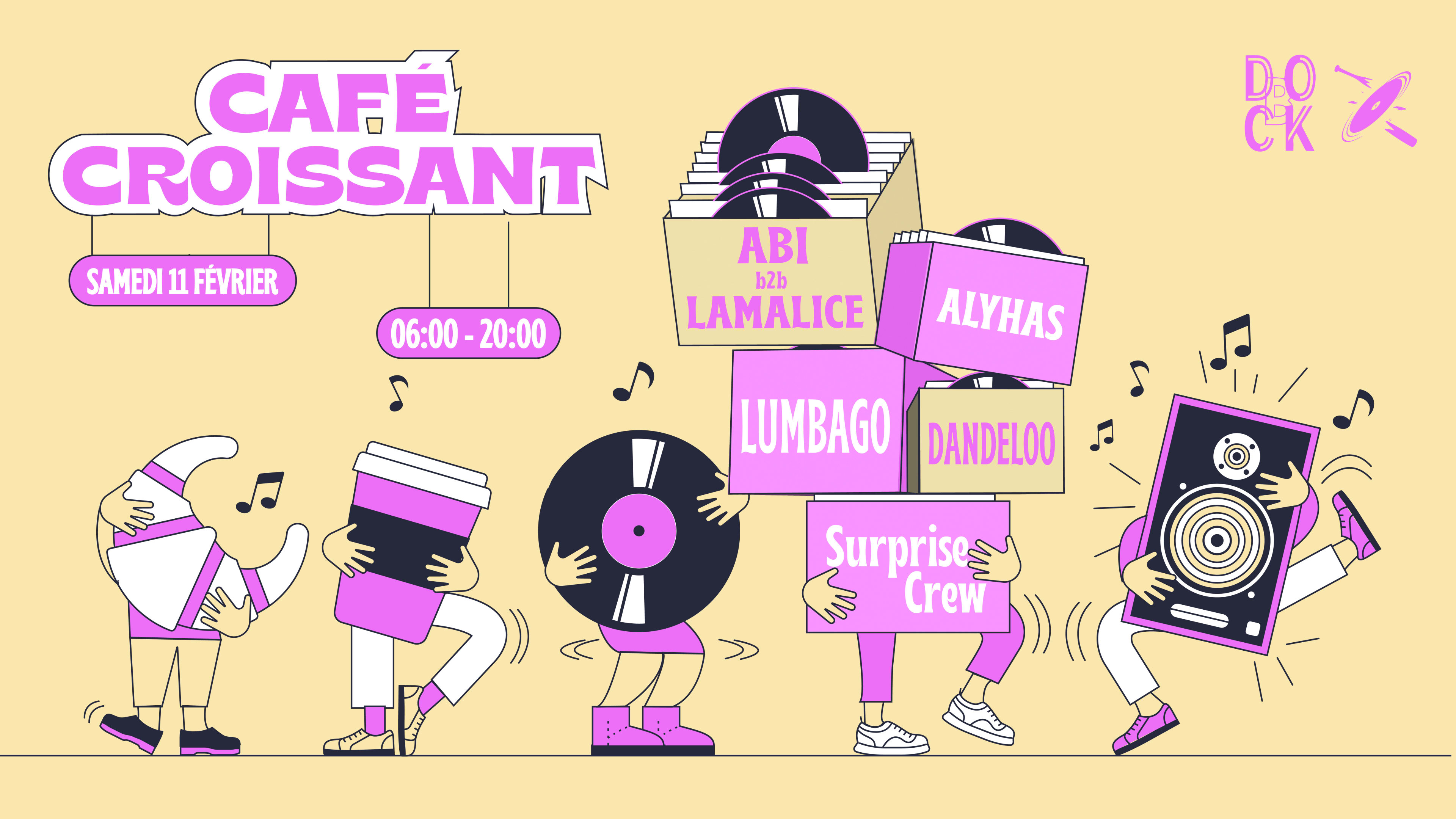 Café Croissant - Secret Crew, Lumbago, Abi B2b Lamalice Cover