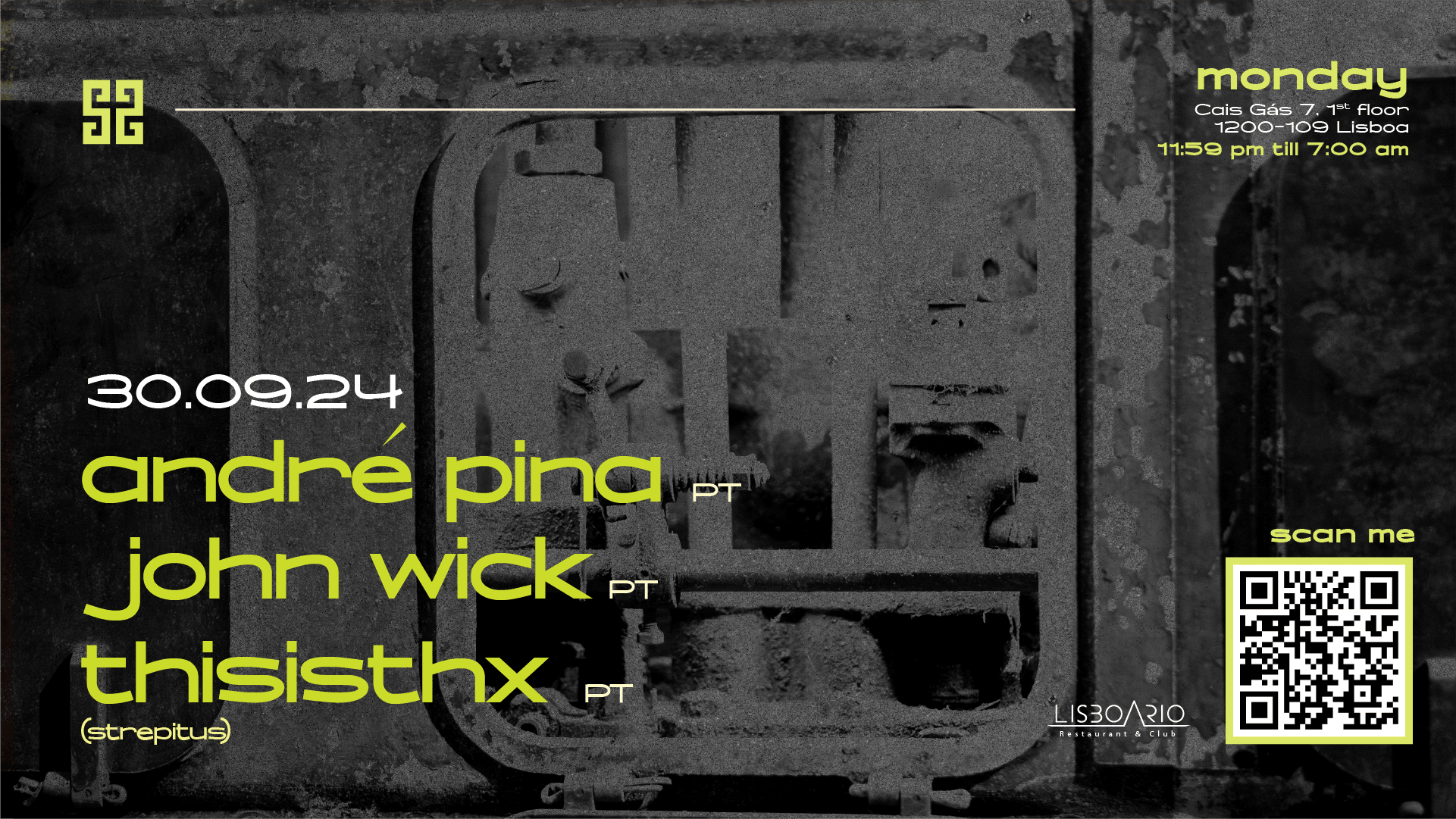 John Wick • Andre Pina • Thisisthx | Mon 30 Sep • Lisboa Rio Cover