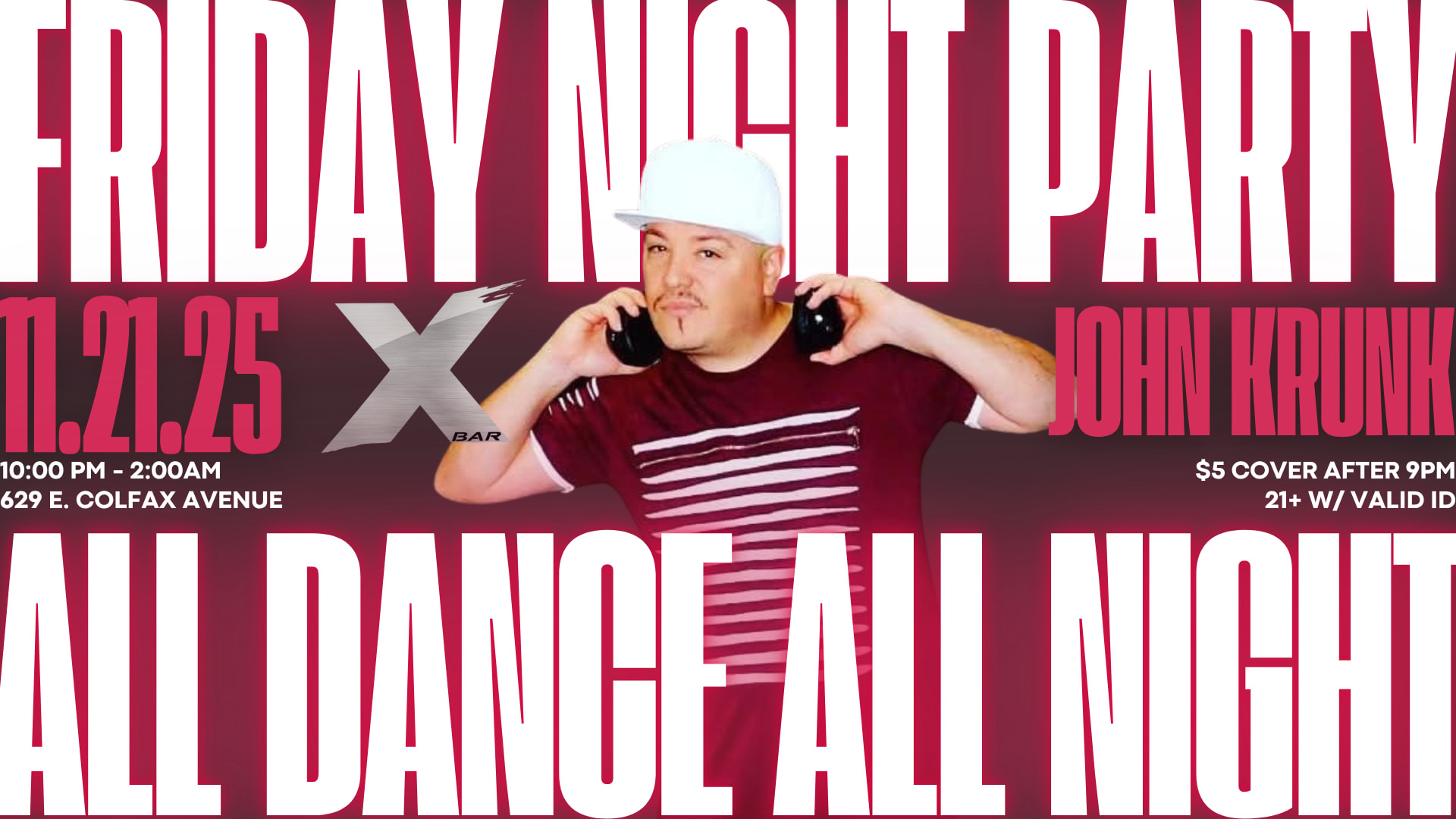 Friday Night Party At X Bar With Jon Krunk Cover