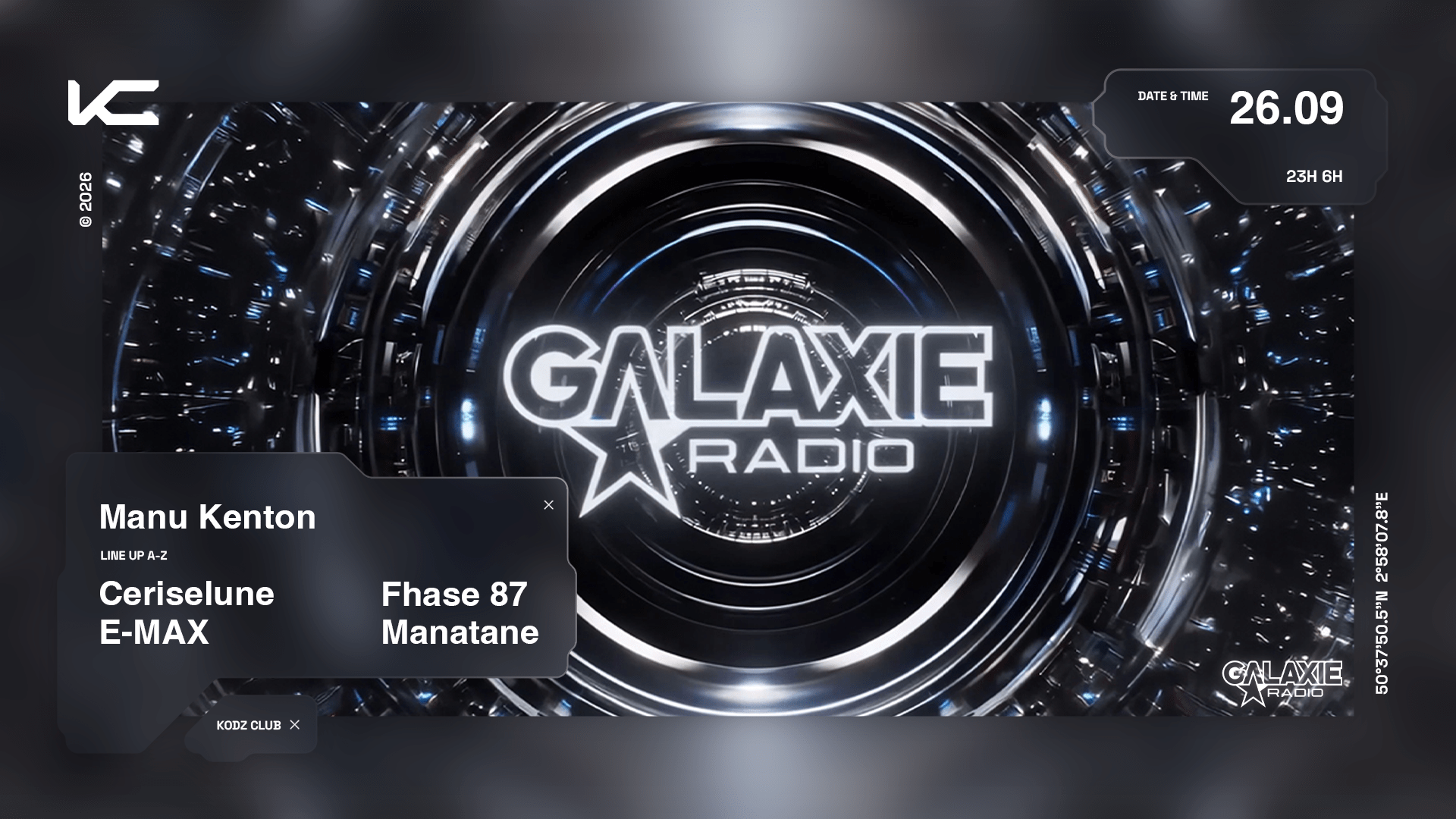 Kodz X Galaxie Radio Presents : Manu Kenton, Fhase 87 & More Cover