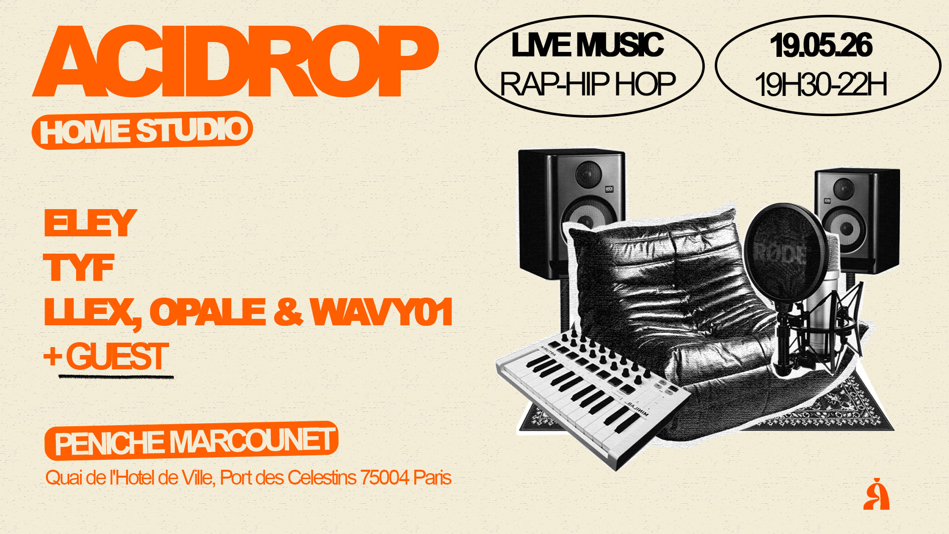 Acidrop Home Studio: Eley, Tyf, Llex, Opale & Wavy01 + Guest Cover