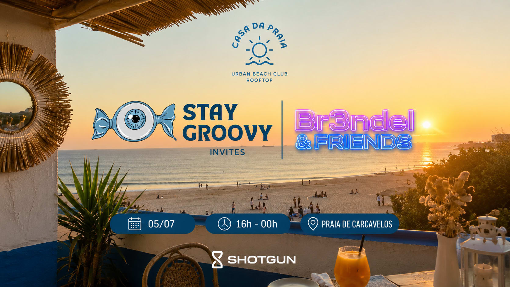 Sunset - Stay Groovy Invites Br3ndel & Friends Cover