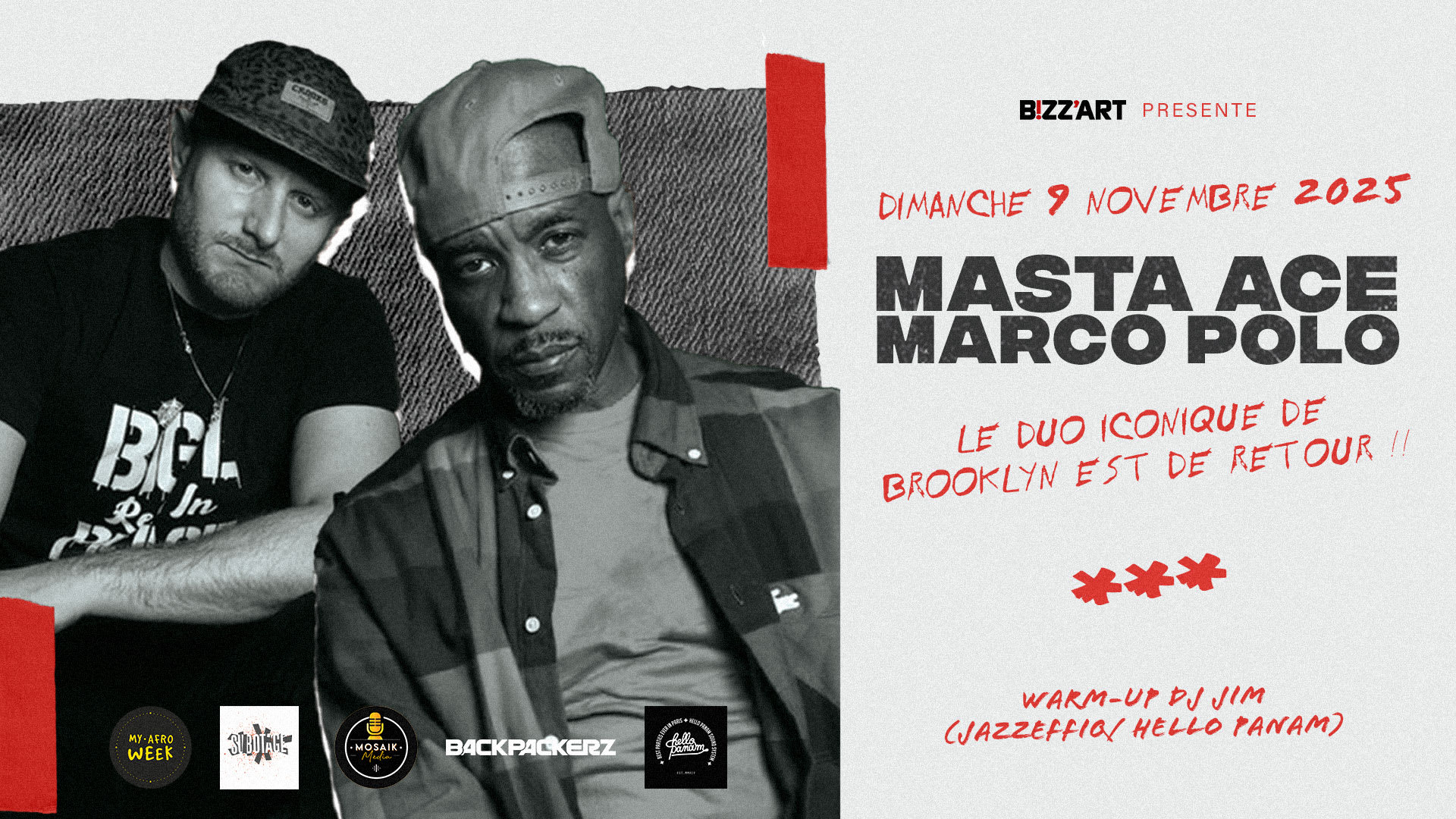 Masta Ace & Marco Polo @Bizz'art Paris Cover