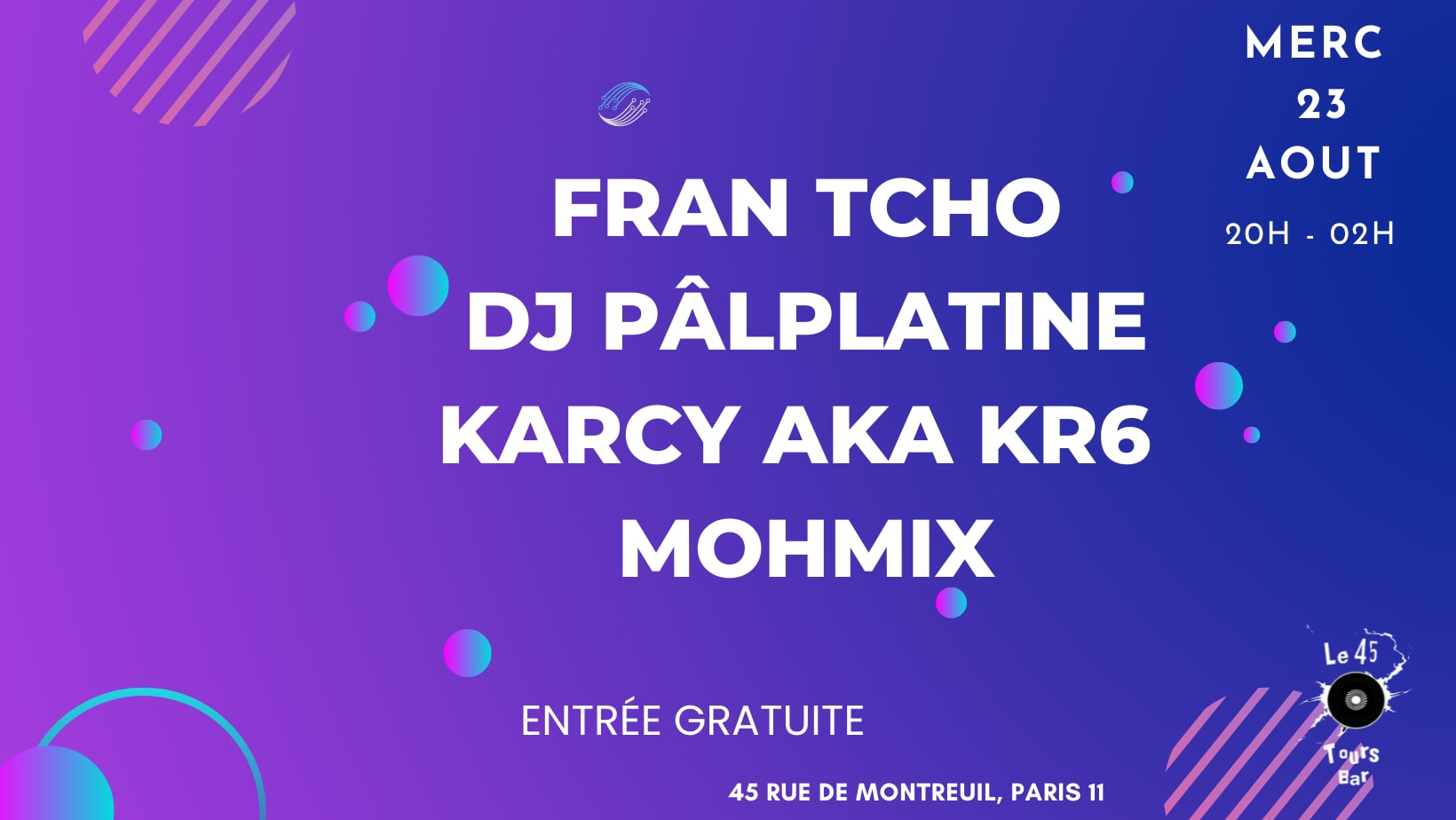 Le 45 Tours Invite Dj Pâlplatine, Fran Tcho, Kr6 & Mohmix Cover