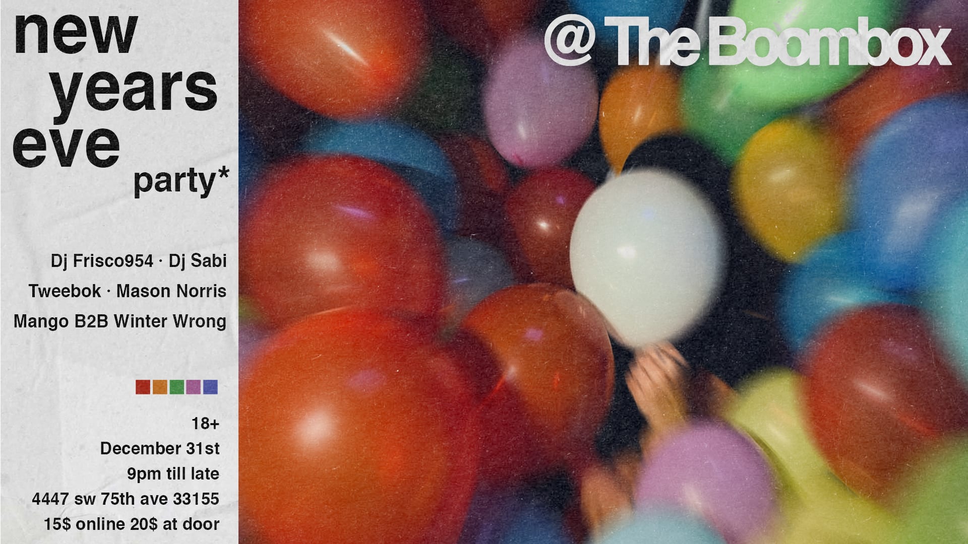 New Years Eve @The Boombox Cover
