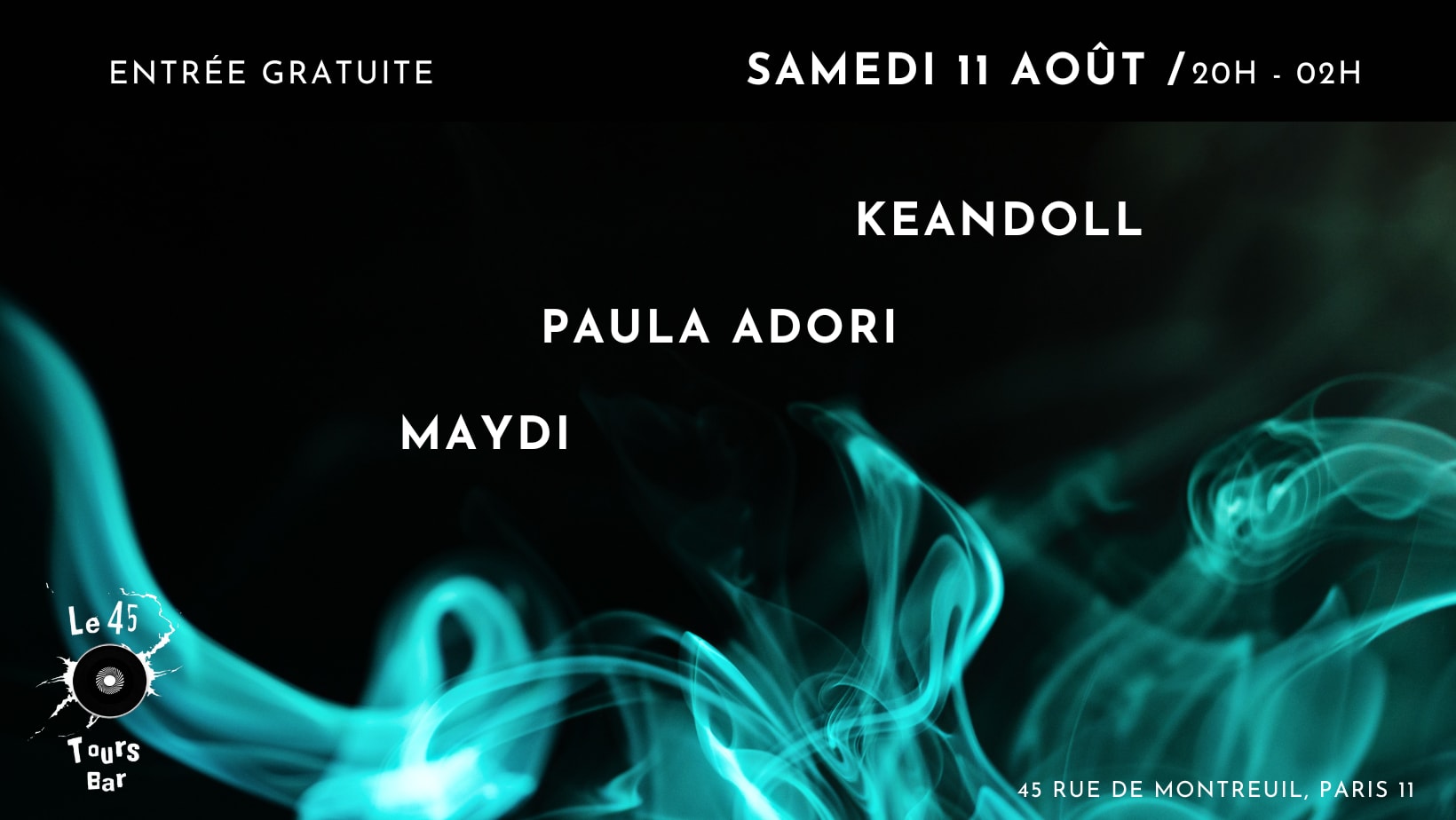 Le 45 Tours Invite: Keandoll, Maydi & Paula Adori Cover